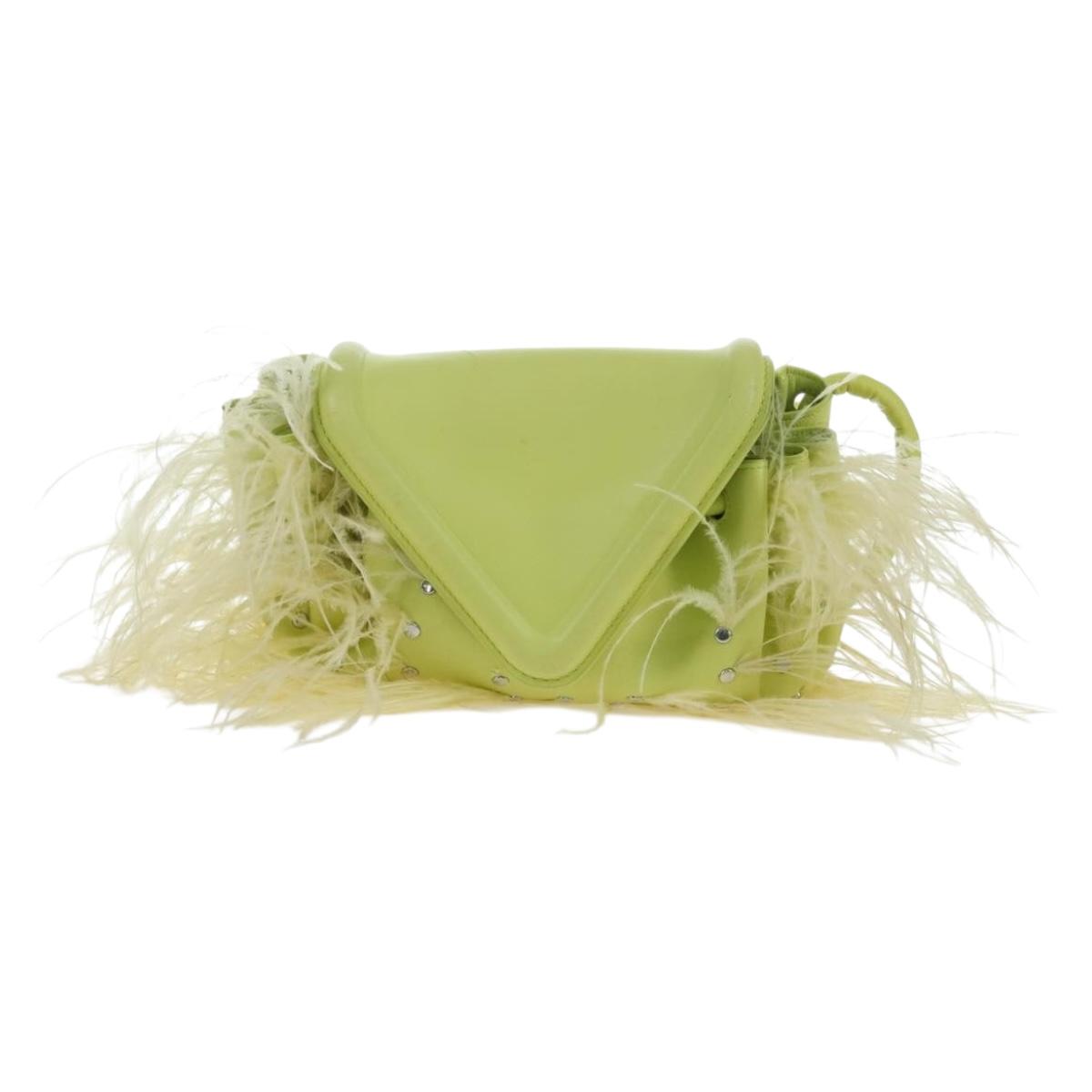 Bottega Veneta Shoulder Bag Leather Light Yellow Silver Auth 207547V