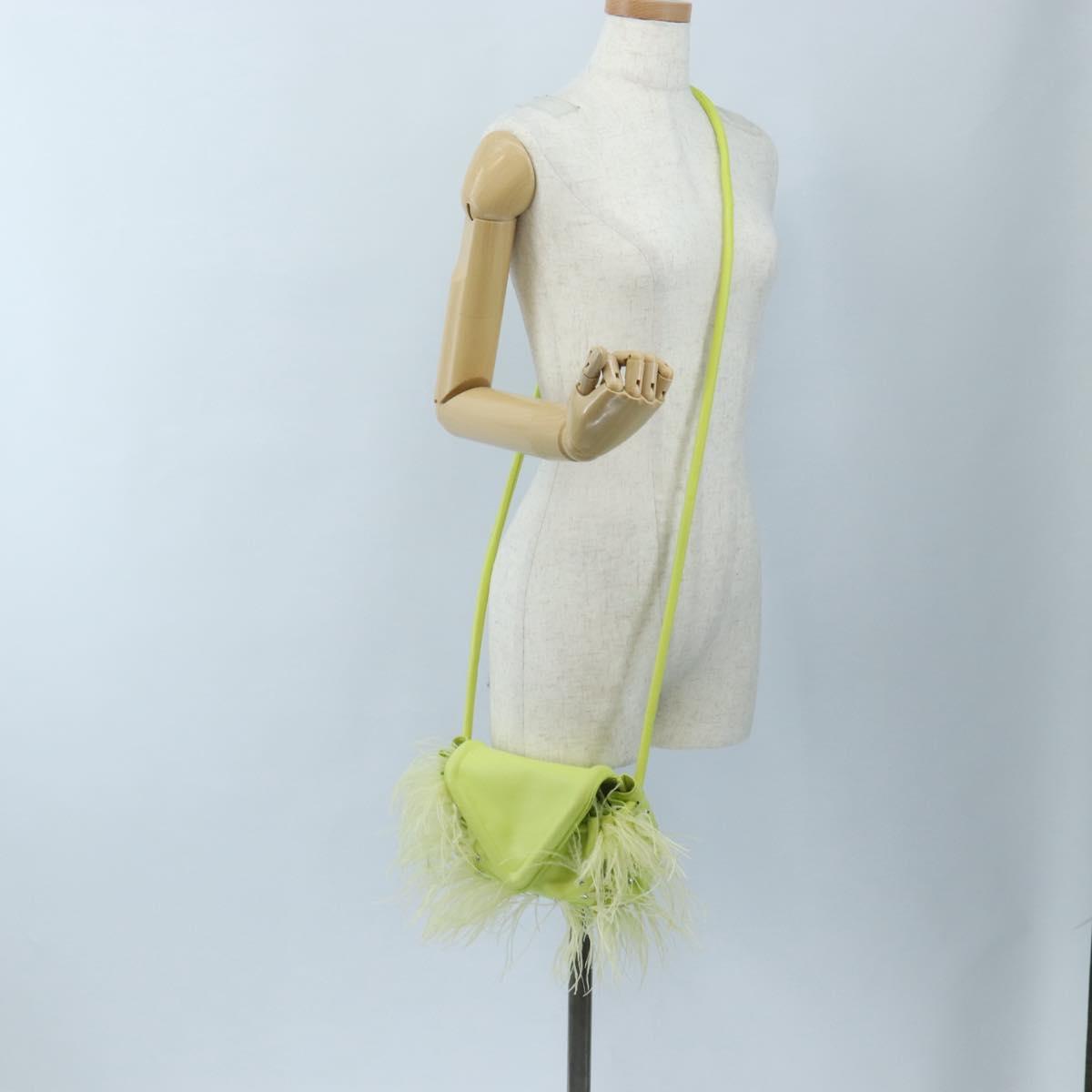 Bottega Veneta Shoulder Bag Leather Light Yellow Silver Auth 207547V