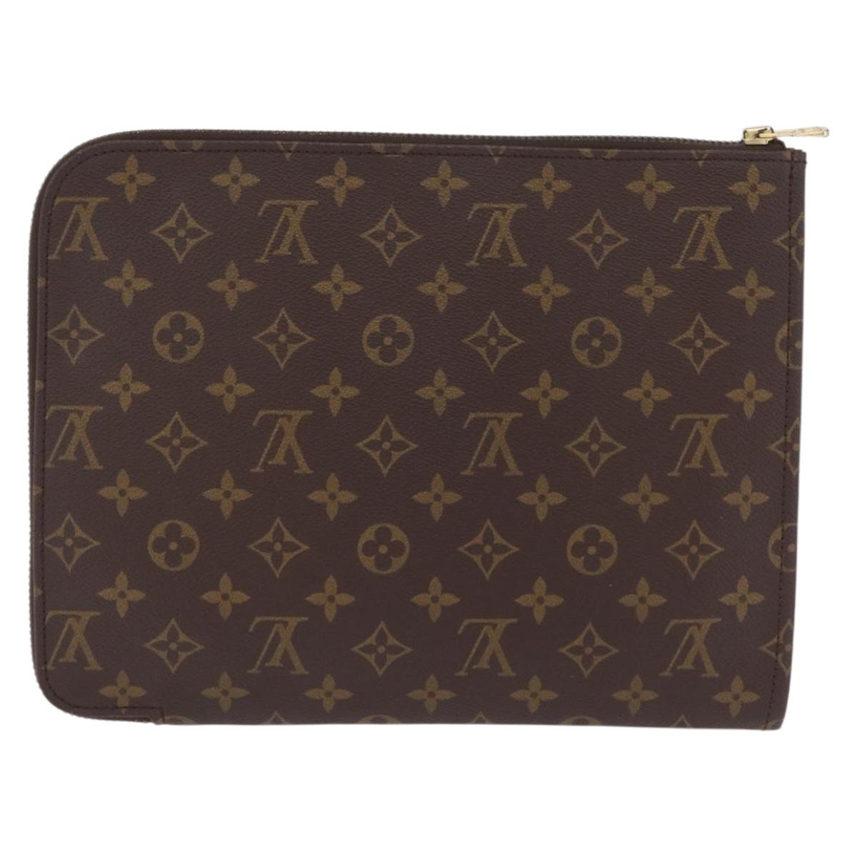 LOUIS VUITTON Monogram Poche Document 30 Clutch Bag M53457 LV Auth 207558A