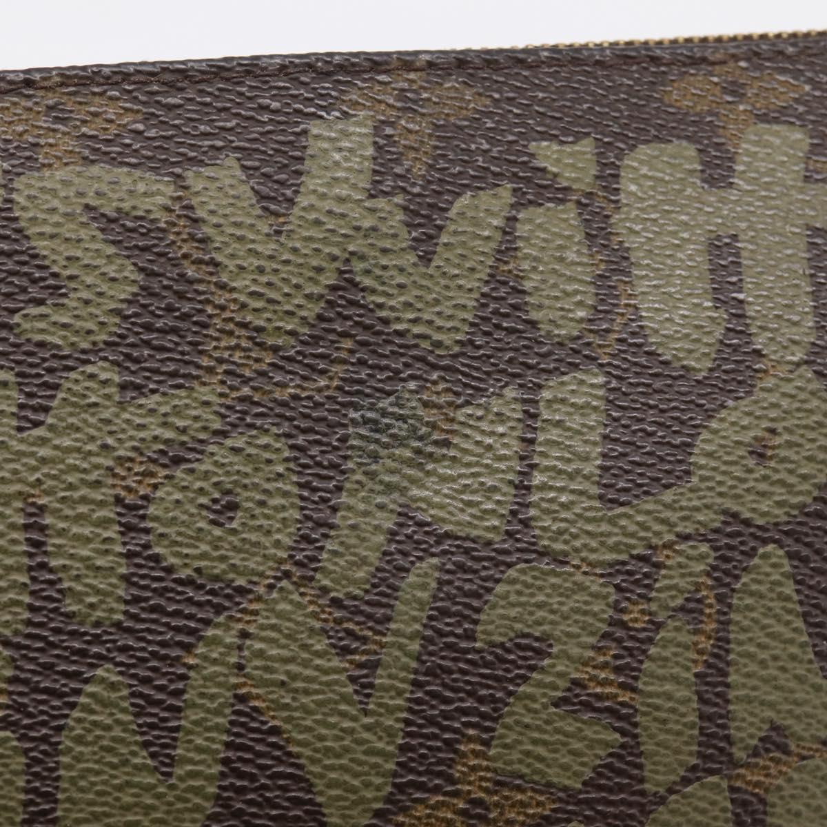LOUIS VUITTON Monogram Graffiti Pochette Accessoires Khaki M92191 Auth 207561A