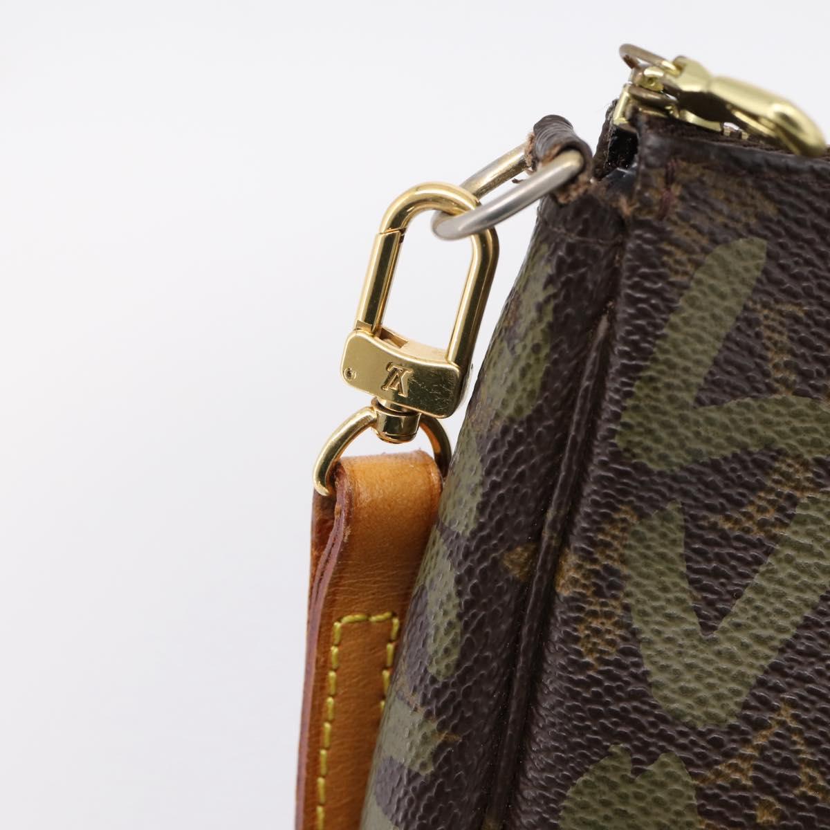 LOUIS VUITTON Monogram Graffiti Pochette Accessoires Khaki M92191 Auth 207561A