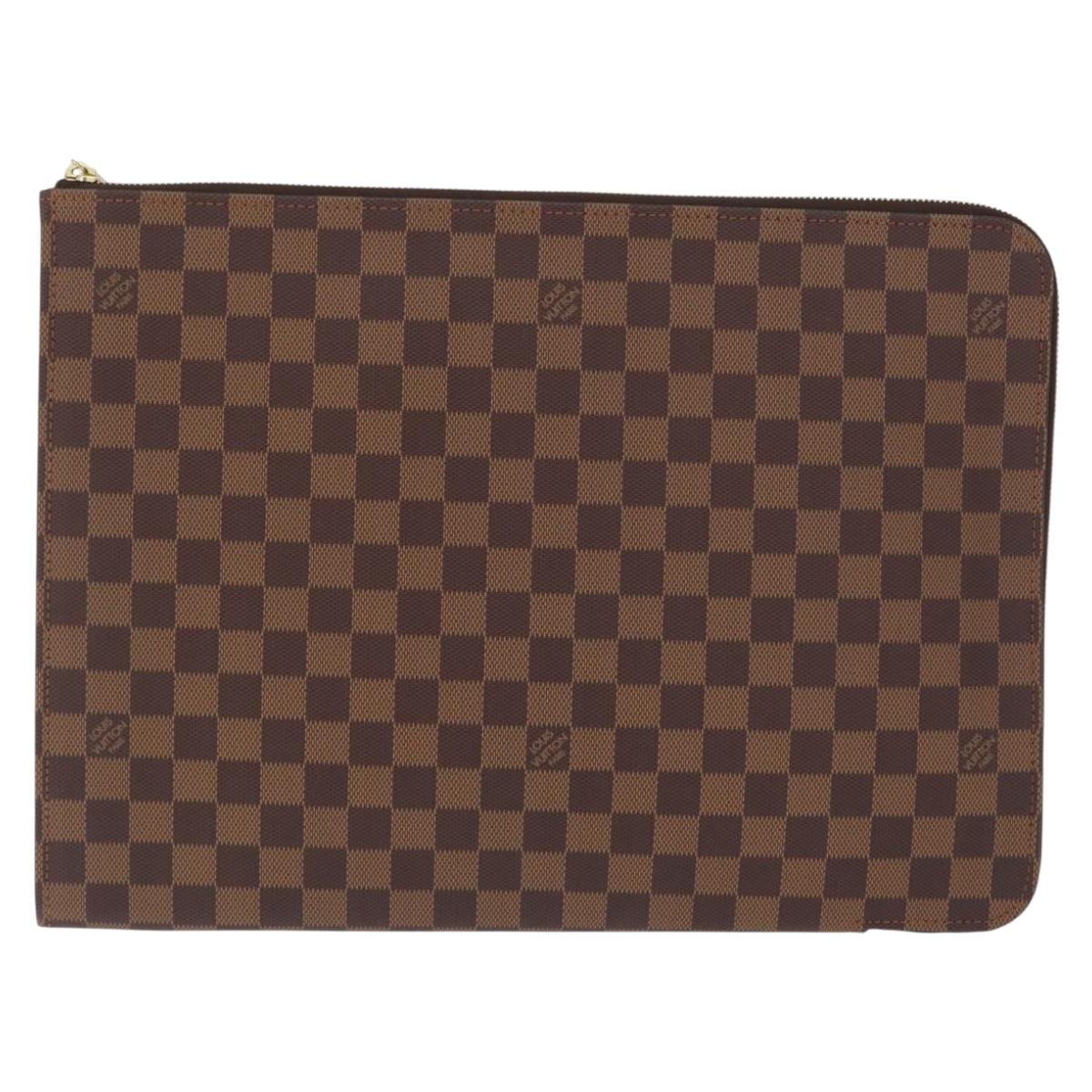 LOUIS VUITTON Damier Ebene Pochette Jules GM Clutch Bag LV Auth 207564V