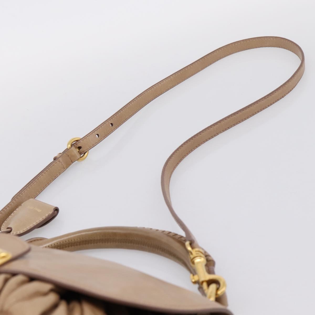 Miu Miu Vitellolux Matelasse Hand Bag Leather 2way Pink Gold Tone Auth 207573V