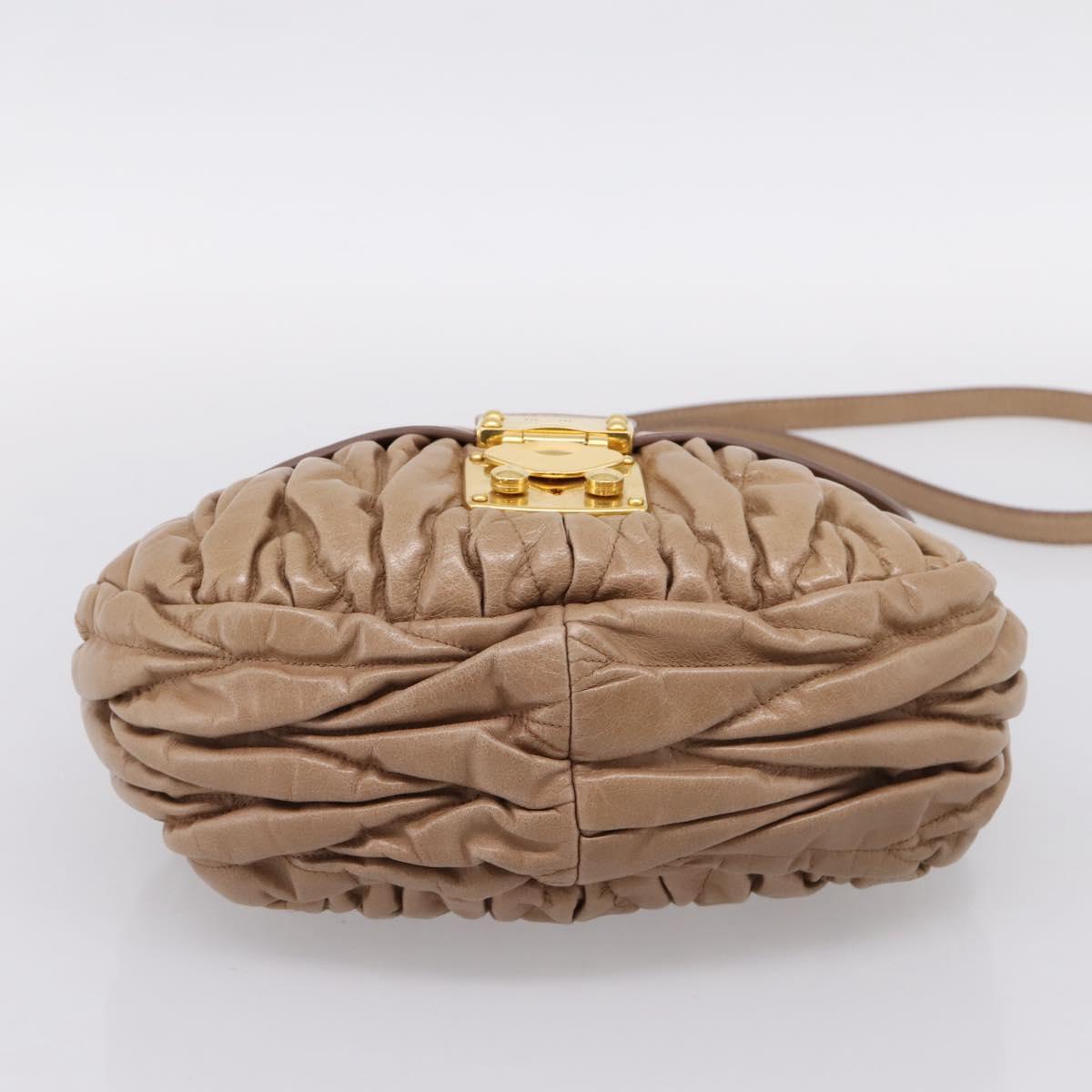 Miu Miu Vitellolux Matelasse Hand Bag Leather 2way Pink Gold Tone Auth 207573V