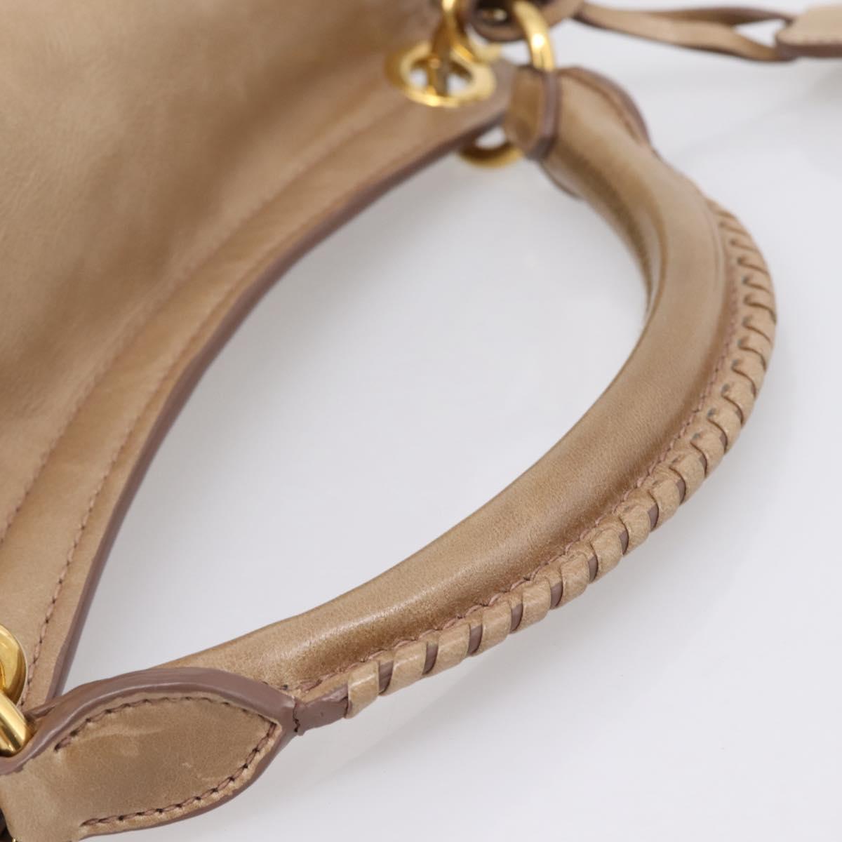 Miu Miu Vitellolux Matelasse Hand Bag Leather 2way Pink Gold Tone Auth 207573V