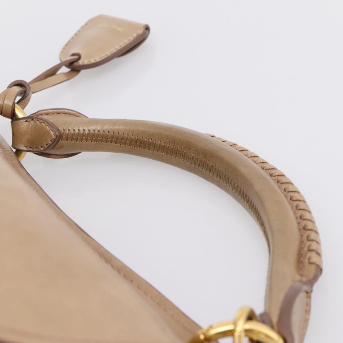 Miu Miu Vitellolux Matelasse Hand Bag Leather 2way Pink Gold Tone Auth 207573V