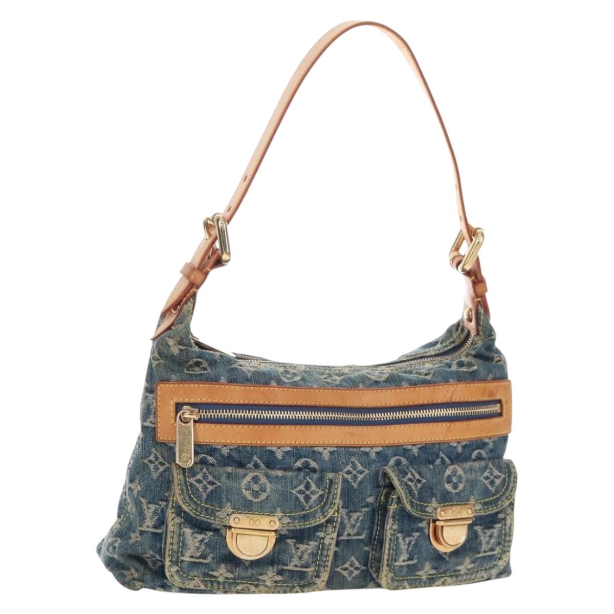 LOUIS VUITTON Monogram Denim Buggy PM Shoulder Bag Blue M95049 LV Auth 207579V