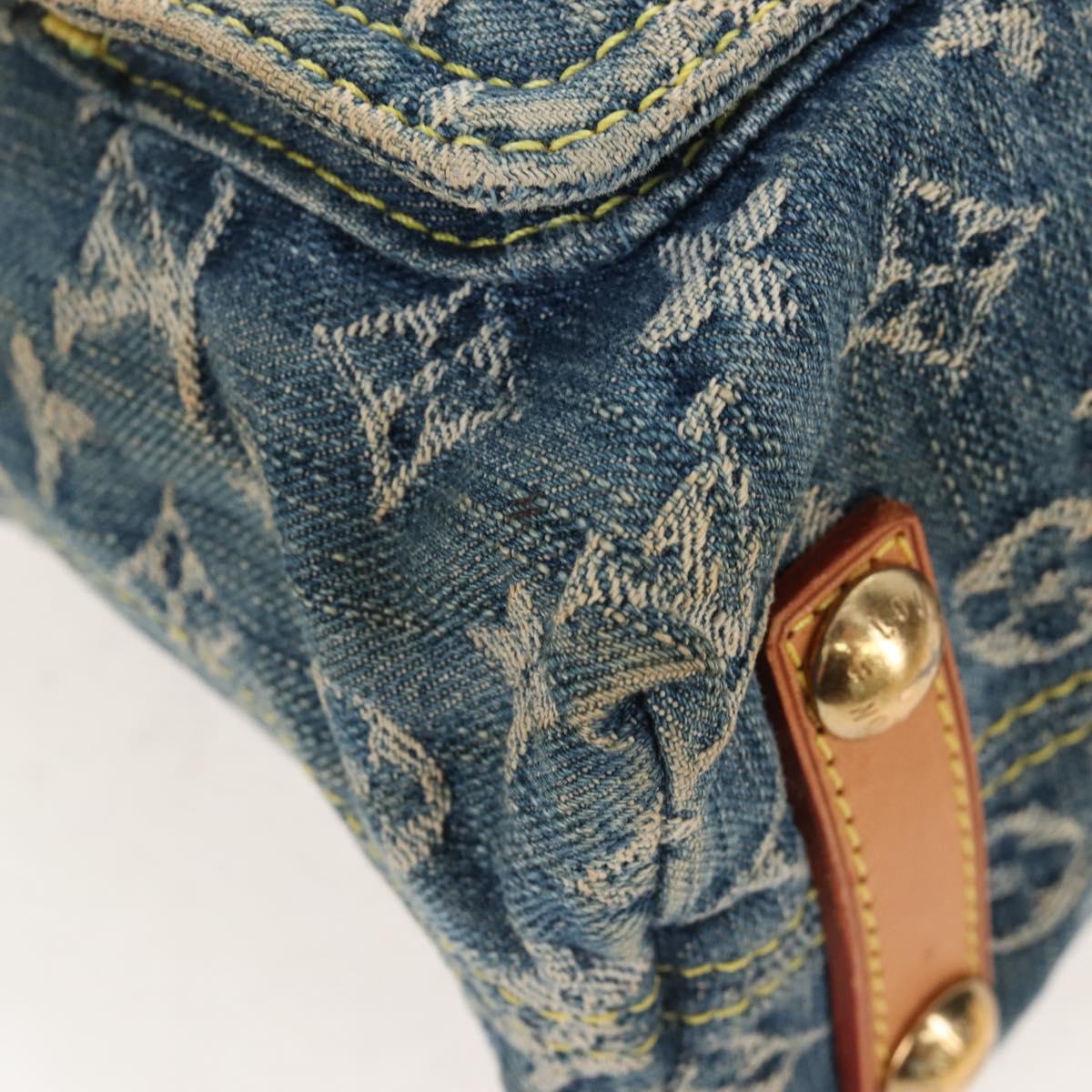 LOUIS VUITTON Monogram Denim Buggy PM Shoulder Bag Blue M95049 LV Auth 207579V