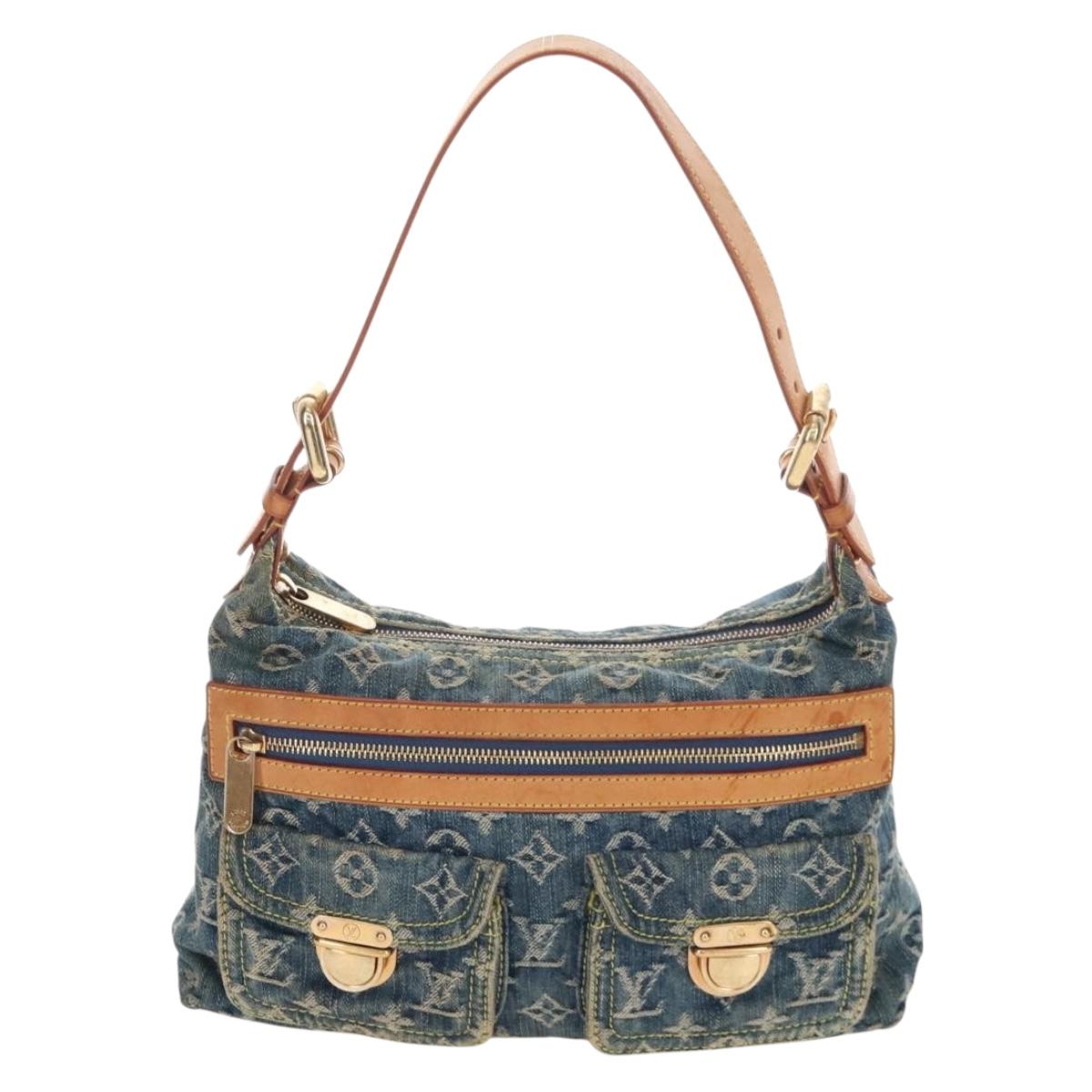LOUIS VUITTON Monogram Denim Buggy PM Shoulder Bag Blue M95049 LV Auth 207579V