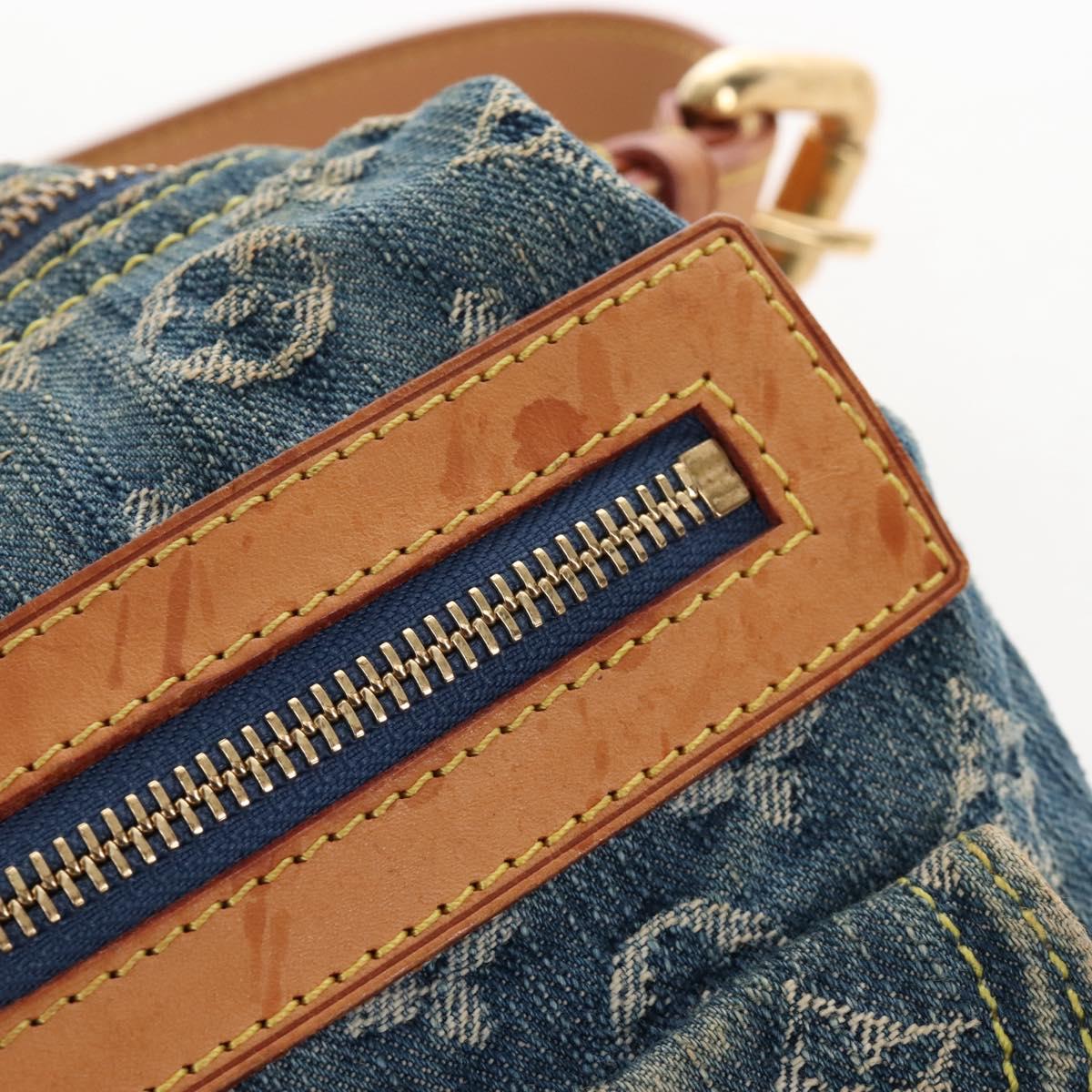 LOUIS VUITTON Monogram Denim Buggy PM Shoulder Bag Blue M95049 LV Auth 207579V