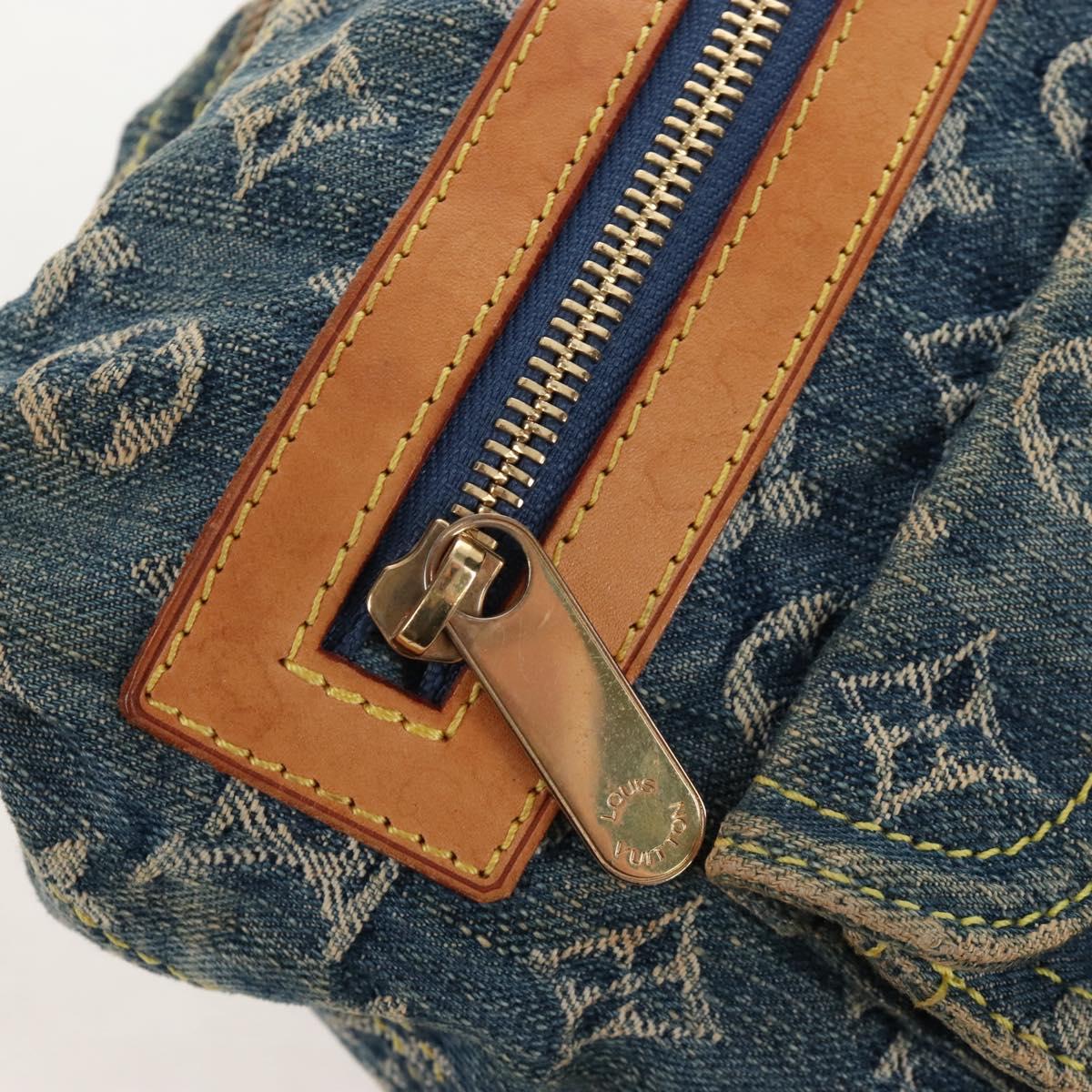LOUIS VUITTON Monogram Denim Buggy PM Shoulder Bag Blue M95049 LV Auth 207579V
