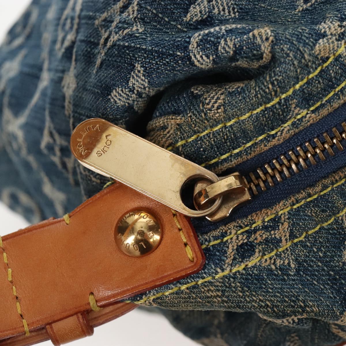 LOUIS VUITTON Monogram Denim Buggy PM Shoulder Bag Blue M95049 LV Auth 207579V