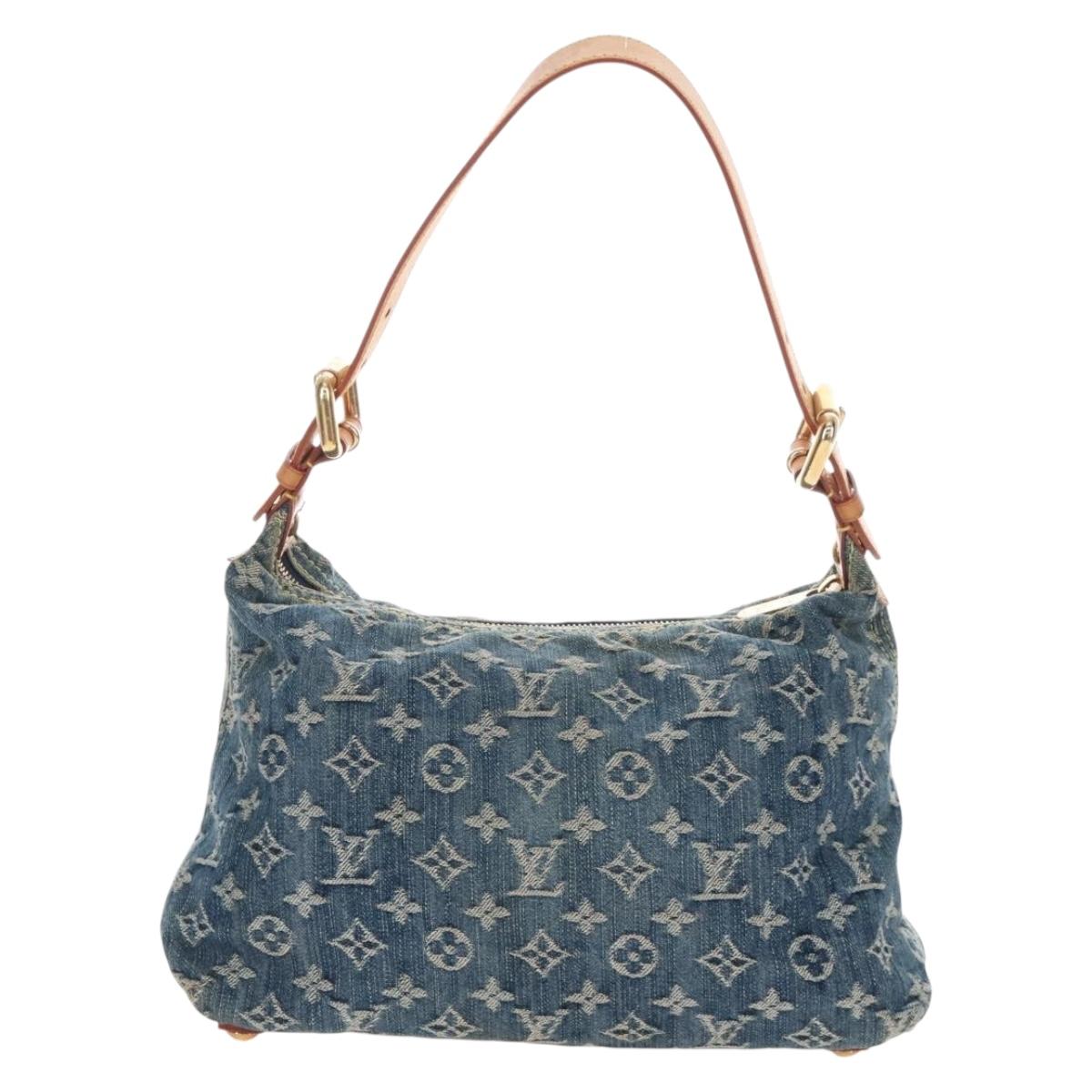 LOUIS VUITTON Monogram Denim Buggy PM Shoulder Bag Blue M95049 LV Auth 207579V