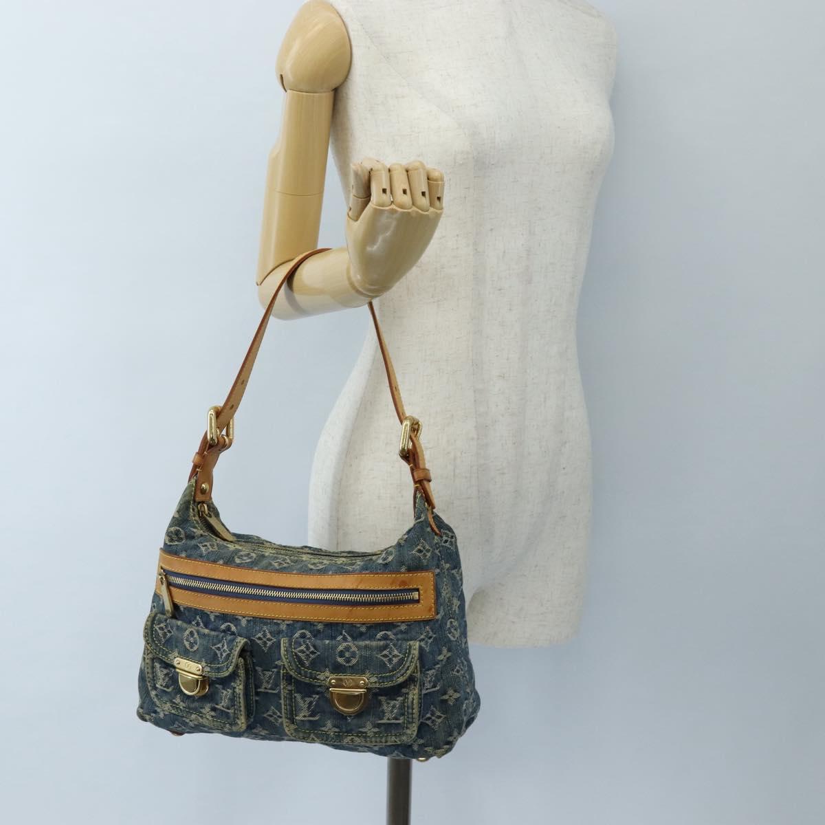 LOUIS VUITTON Monogram Denim Buggy PM Shoulder Bag Blue M95049 LV Auth 207579V