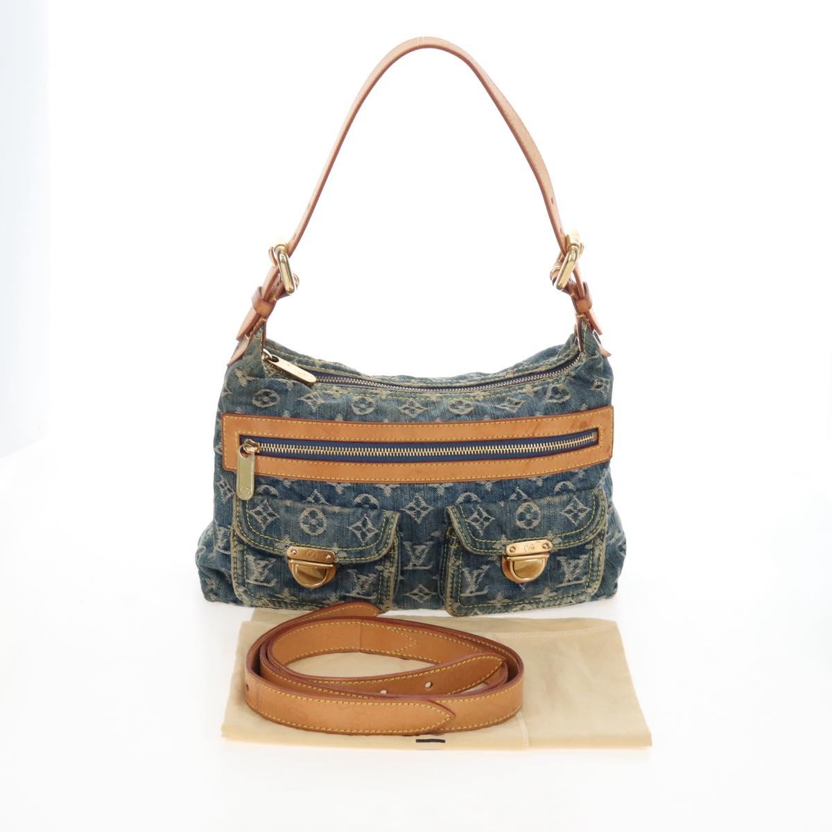 LOUIS VUITTON Monogram Denim Buggy PM Shoulder Bag Blue M95049 LV Auth 207579V