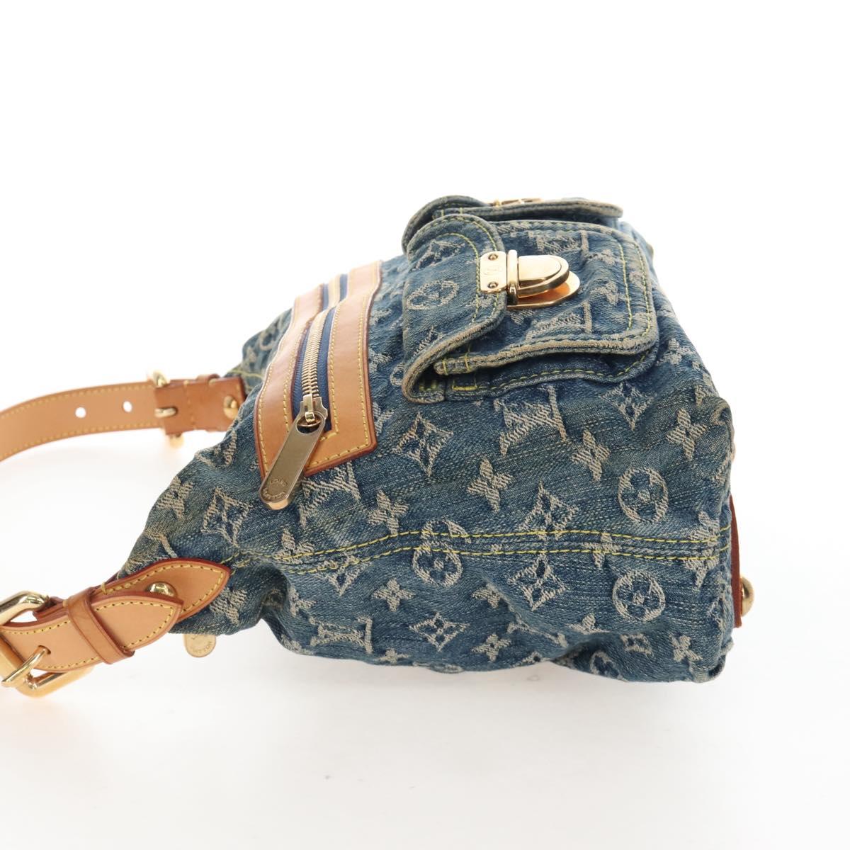 LOUIS VUITTON Monogram Denim Buggy PM Shoulder Bag Blue M95049 LV Auth 207579V
