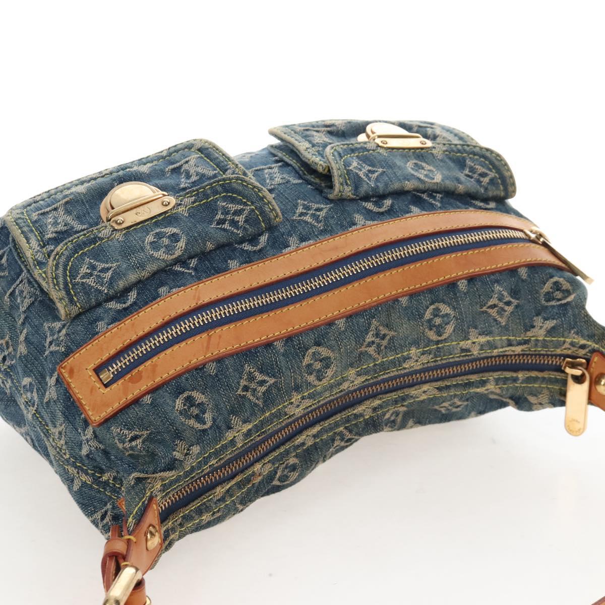 LOUIS VUITTON Monogram Denim Buggy PM Shoulder Bag Blue M95049 LV Auth 207579V