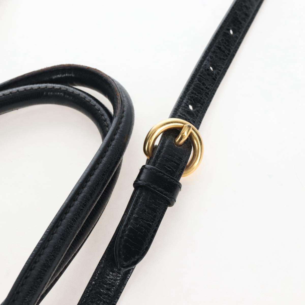 Miu Miu Tote Bag Vitellolux 2way Black Gold Auth 207580V