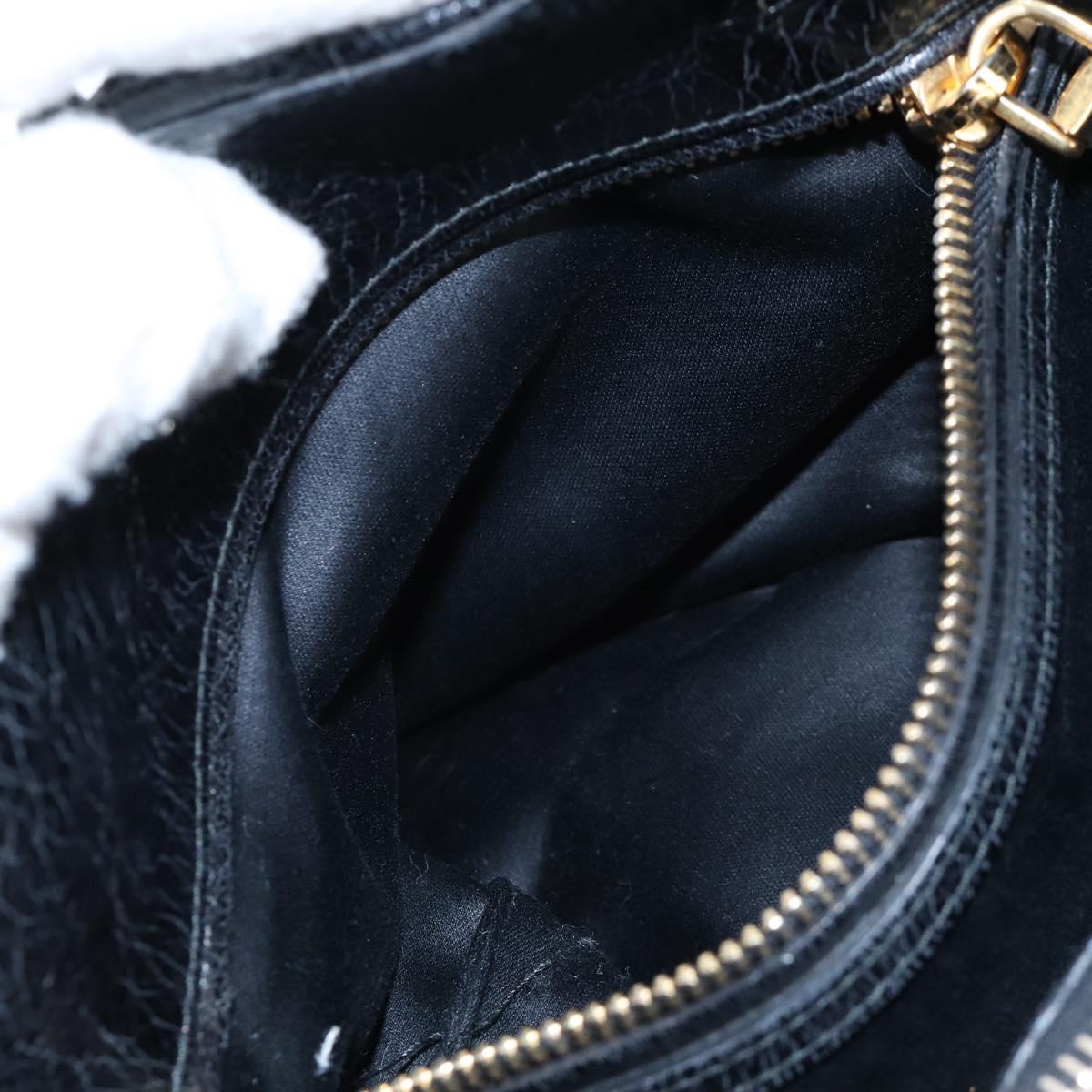 Miu Miu Tote Bag Vitellolux 2way Black Gold Auth 207580V