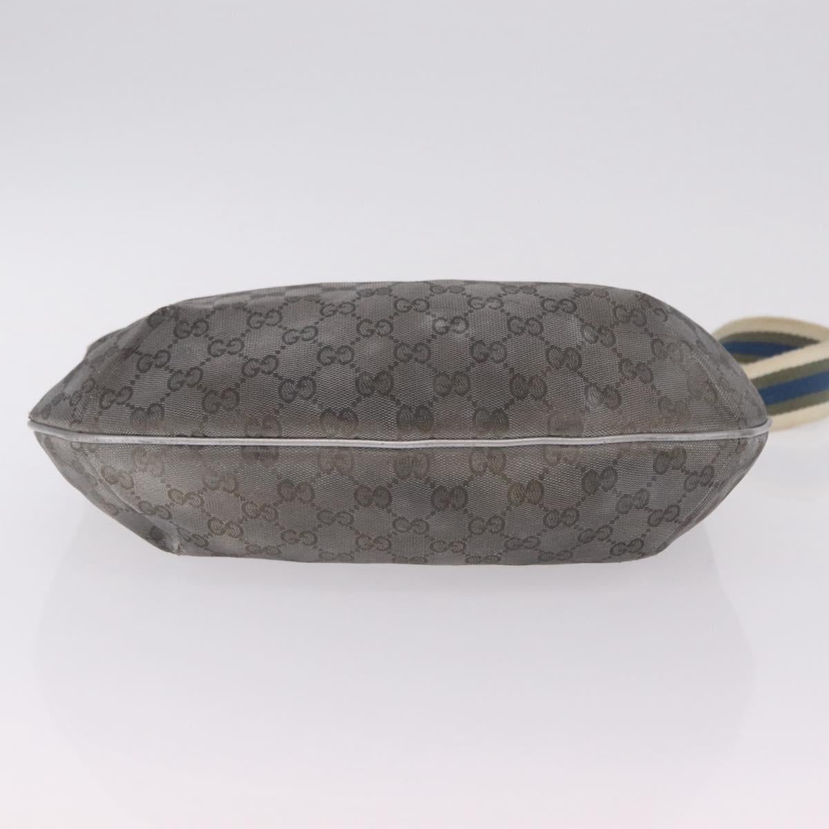 GUCCI GG Canvas Shoulder Bag Silver 181092 Auth 207594