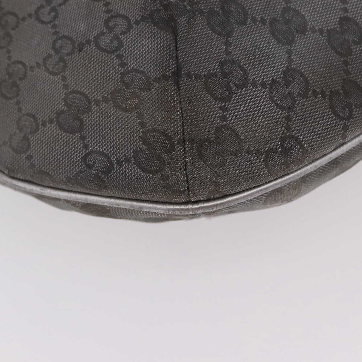 GUCCI GG Canvas Shoulder Bag Silver 181092 Auth 207594
