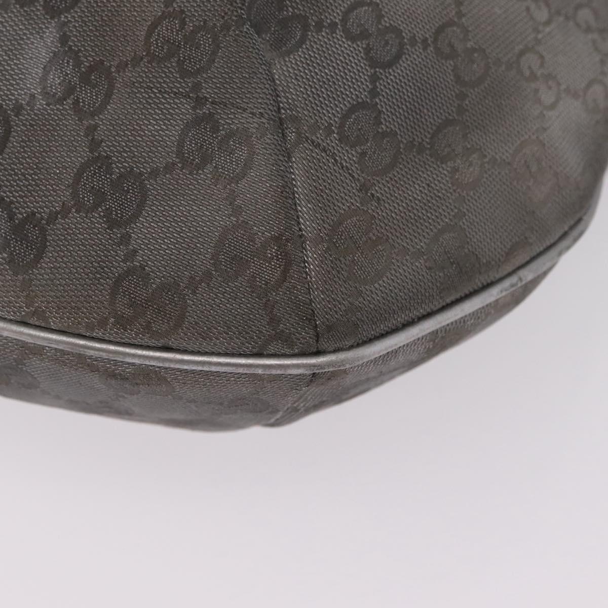 GUCCI GG Canvas Shoulder Bag Silver 181092 Auth 207594