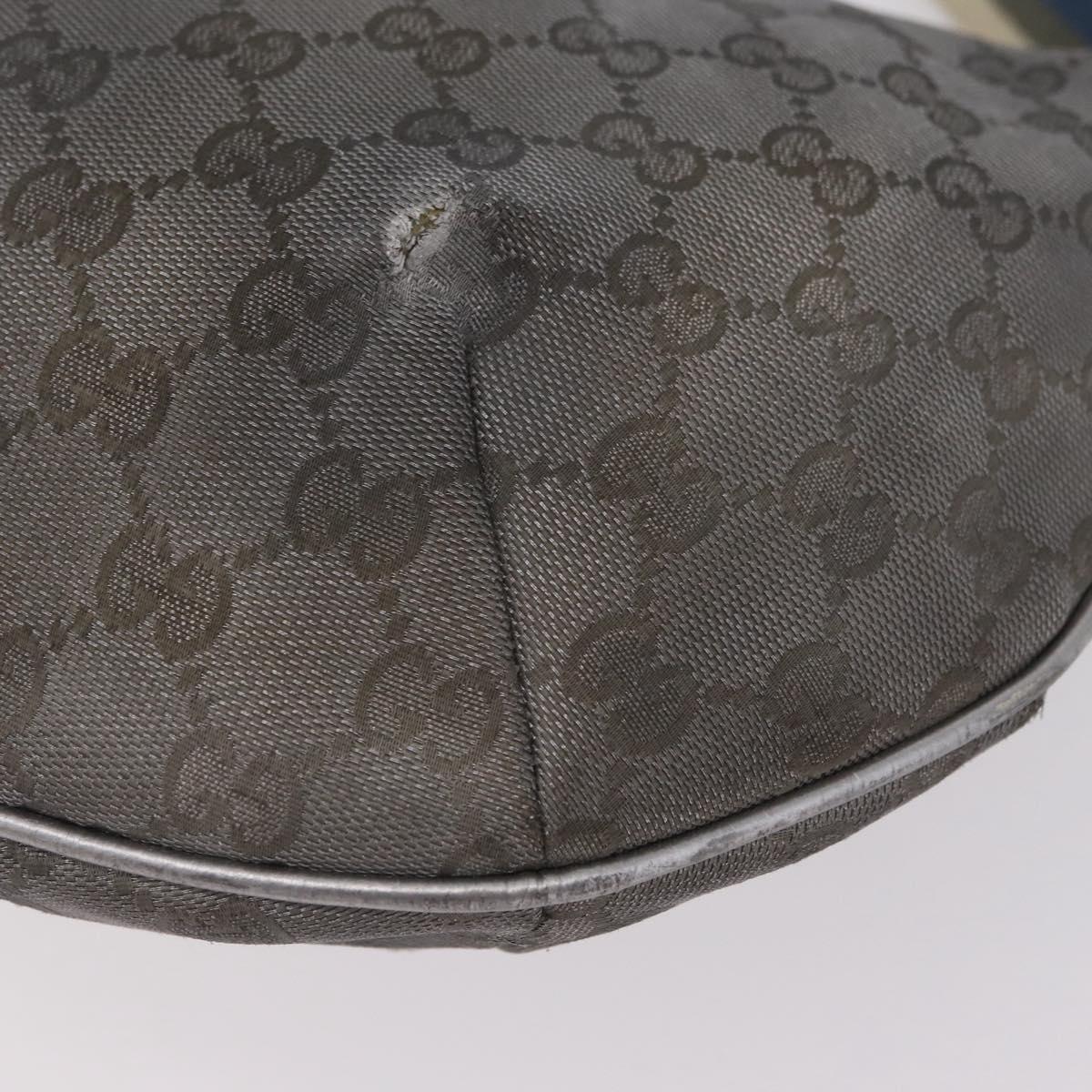 GUCCI GG Canvas Shoulder Bag Silver 181092 Auth 207594