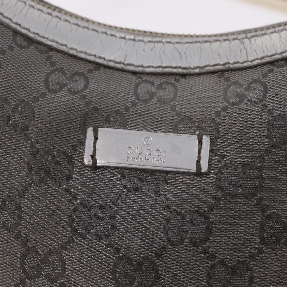 GUCCI GG Canvas Shoulder Bag Silver 181092 Auth 207594