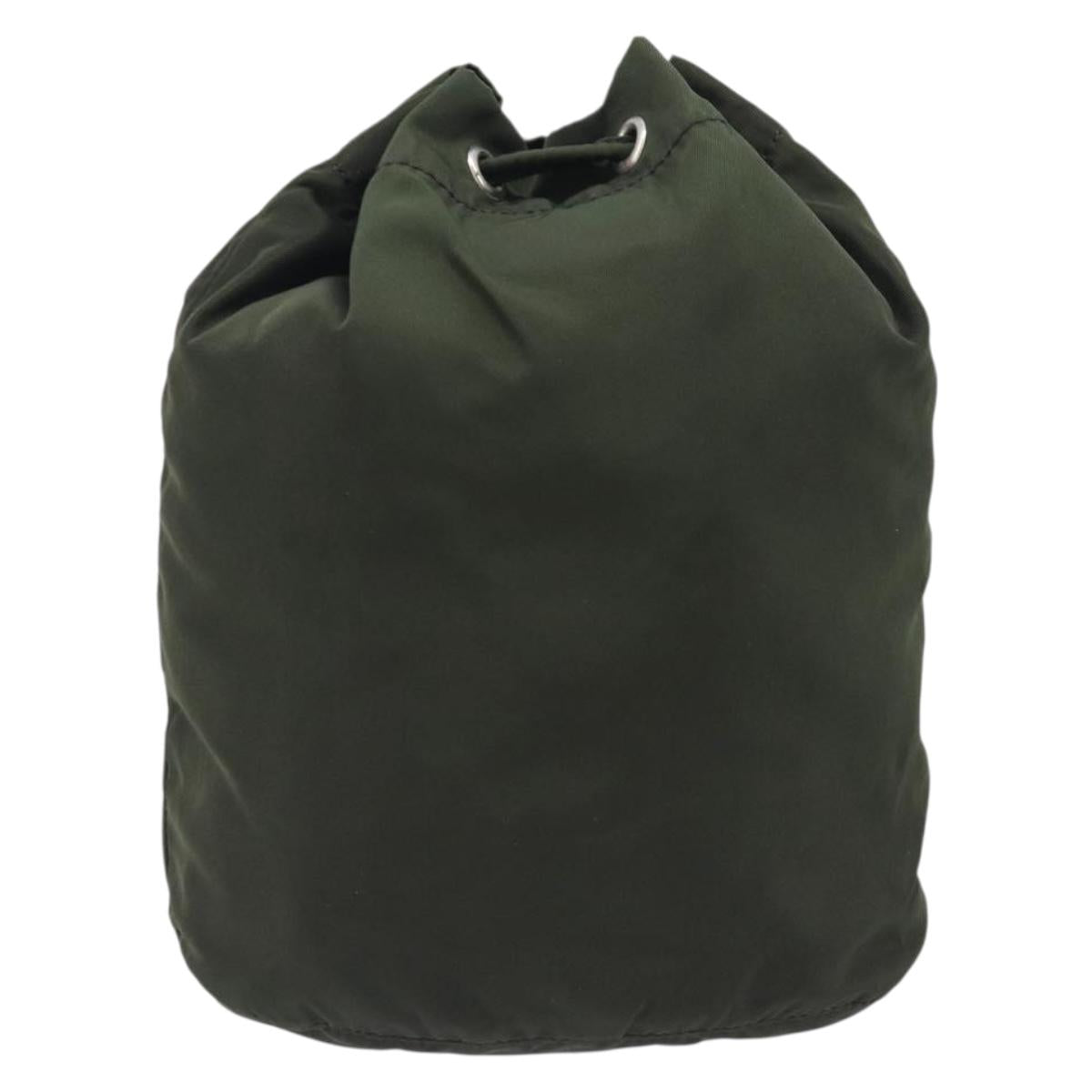 PRADA Pouch Nylon Green Silver Auth 207600A