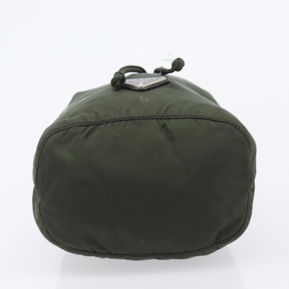 PRADA Pouch Nylon Green Silver Auth 207600A