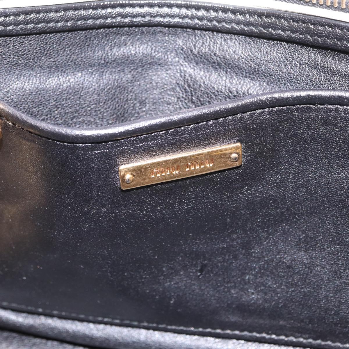 Miu Miu Biker Hand Bag Leather 2way Yellow Gold Auth 207612A