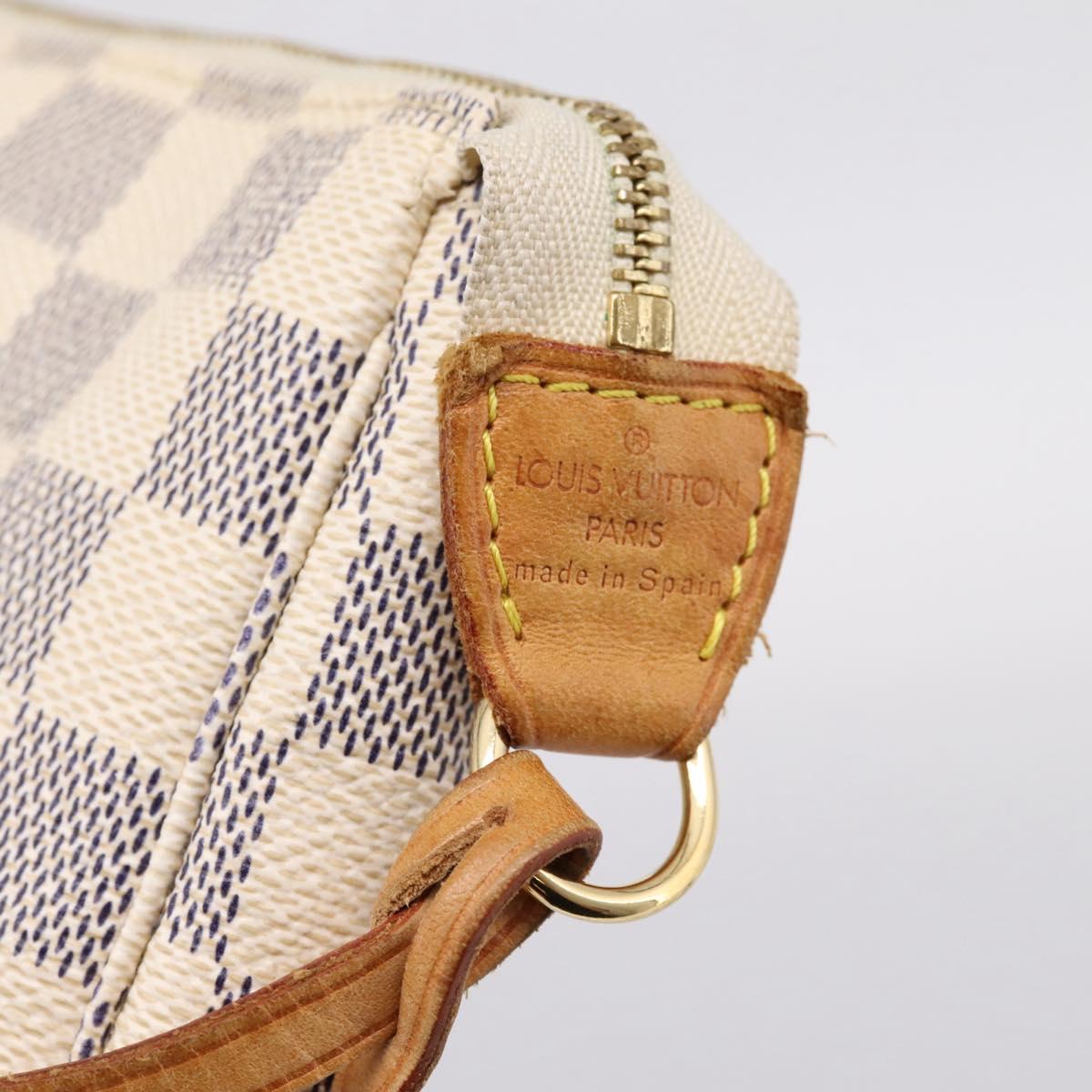 LOUIS VUITTON Damier Azur Pochette Accessoires Pouch N41207 LV Auth 207629
