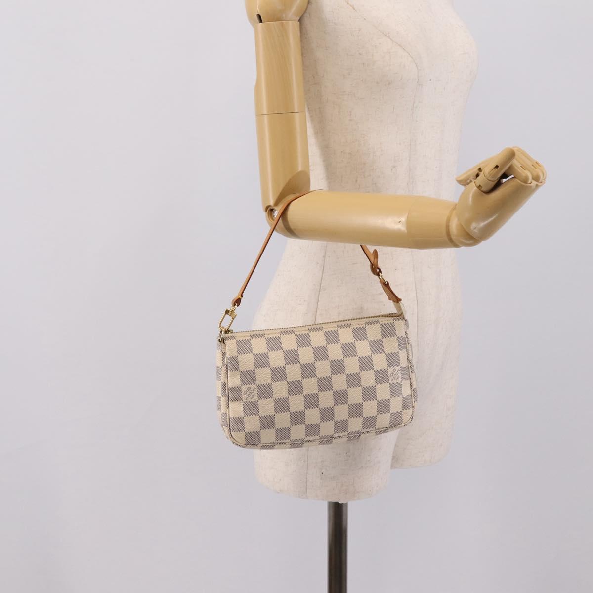 LOUIS VUITTON Damier Azur Pochette Accessoires Pouch N41207 LV Auth 207629