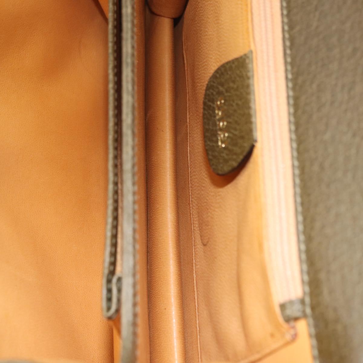 GUCCI Hand Bag Leather 2way Green Gold 000 26 0257 Auth 207631A