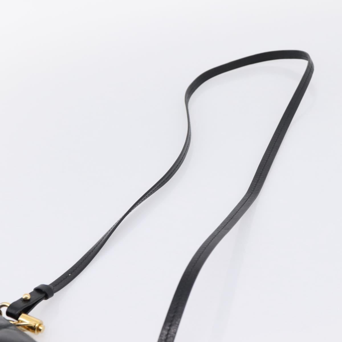 GIVENCHY Shoulder Bag Leather 2way Black Gold Auth 207635A