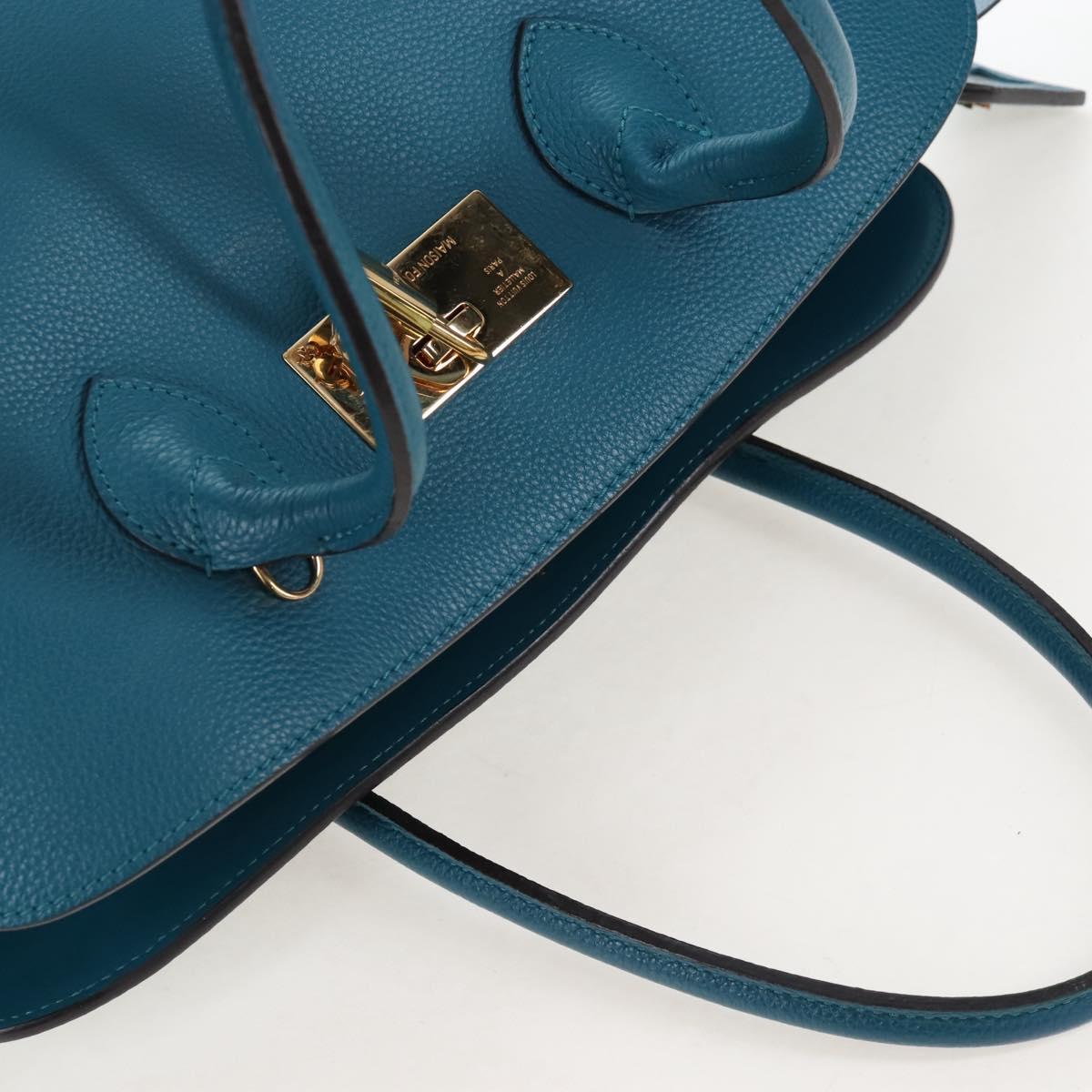 LOUIS VUITTON Mira MM Hand Bag Leather Blue M55023 LV Auth 207637M
