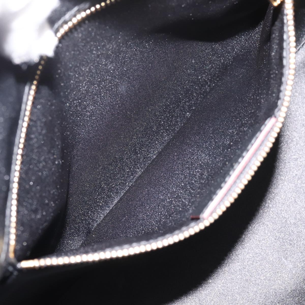 Salvatore Ferragamo Gancini Hand Bag Leather 2way Black Gold Auth 207639V