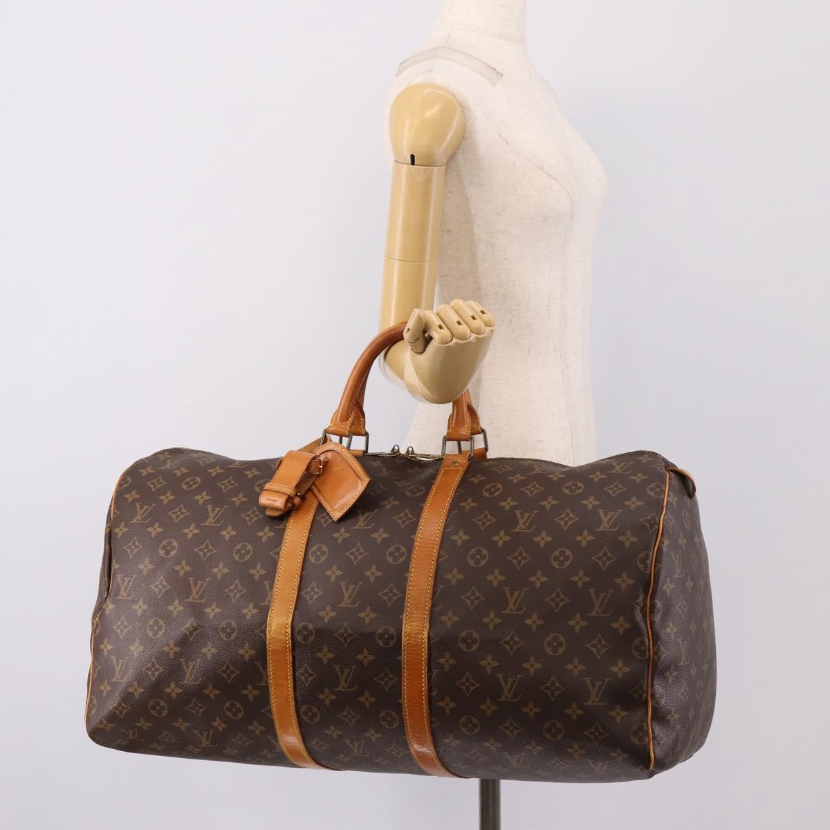 LOUIS VUITTON Monogram Keepall 55 Boston Bag M41424 LV Auth 207640