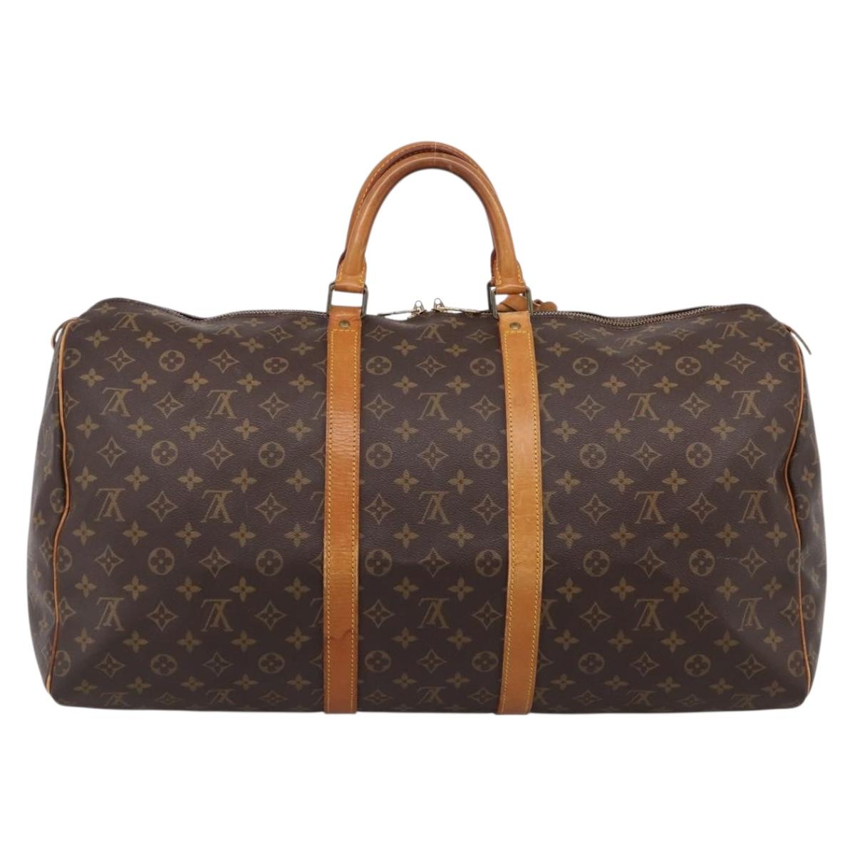 LOUIS VUITTON Monogram Keepall 55 Boston Bag M41424 LV Auth 207640