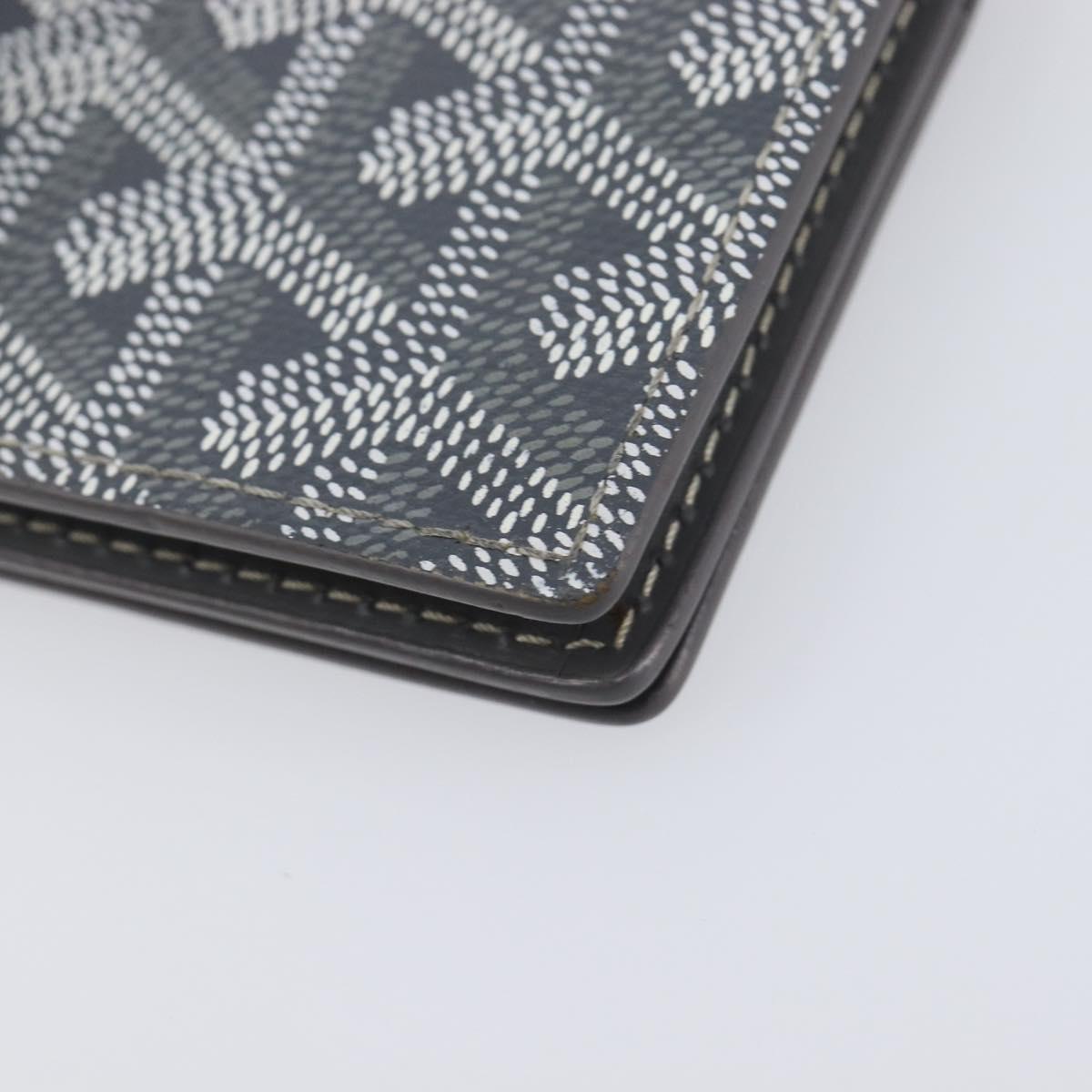 Goyard Herringbone Malesherbes Card Case PVC Gray Auth 207647V