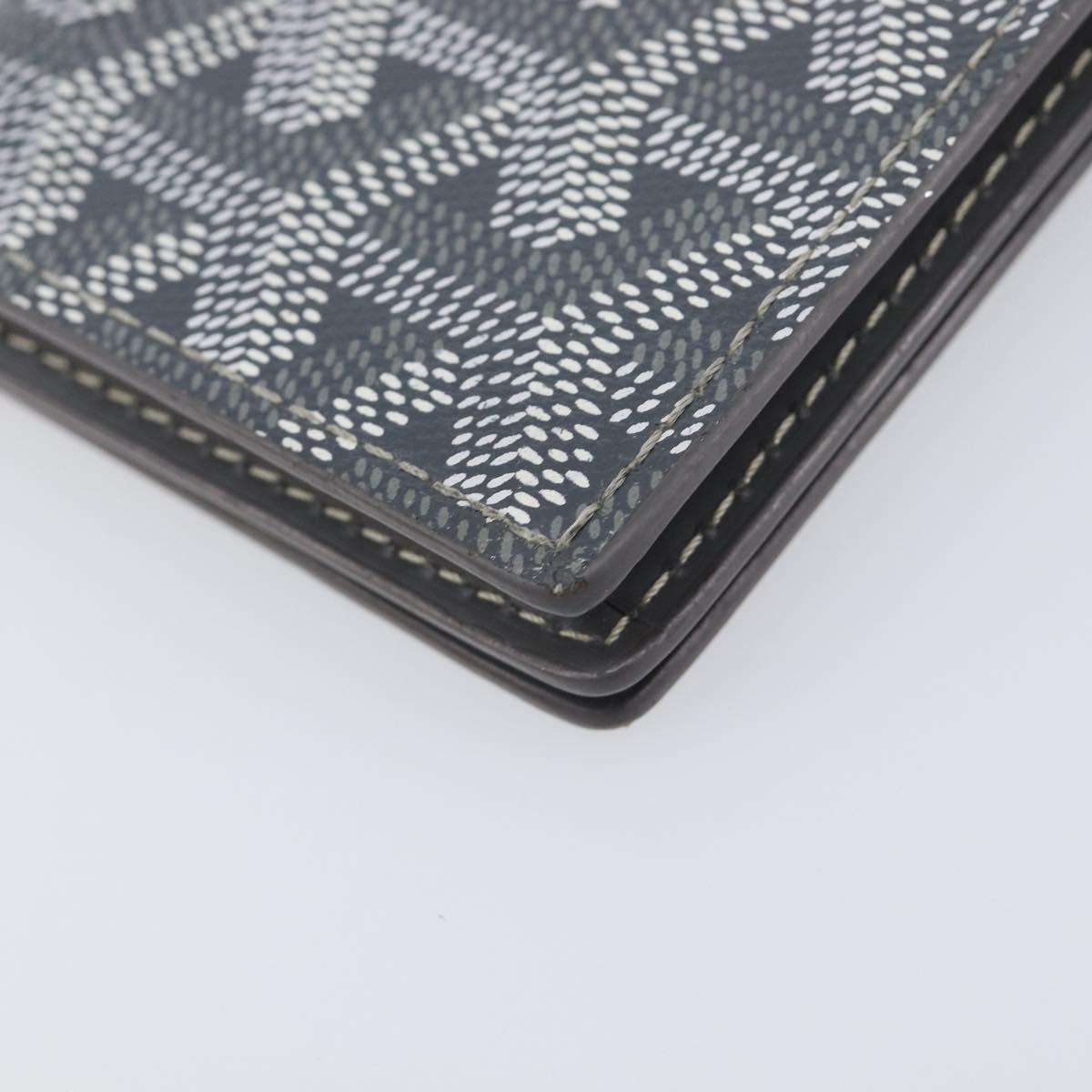 Goyard Herringbone Malesherbes Card Case PVC Gray Auth 207647V