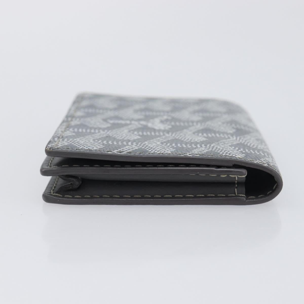 Goyard Herringbone Malesherbes Card Case PVC Gray Auth 207647V