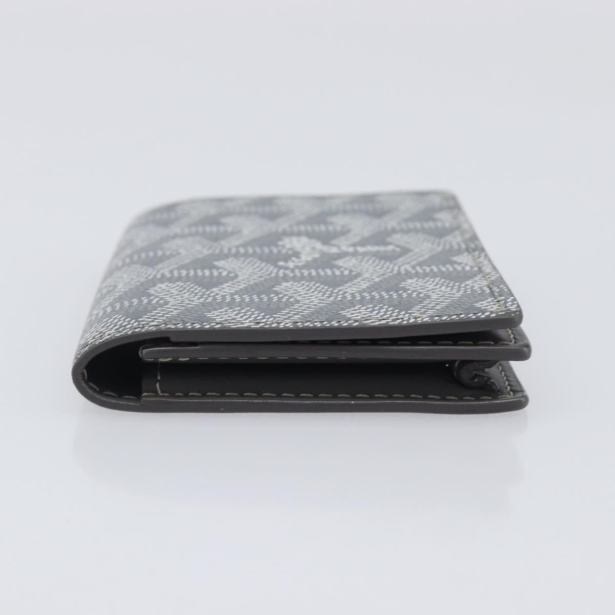 Goyard Herringbone Malesherbes Card Case PVC Gray Auth 207647V