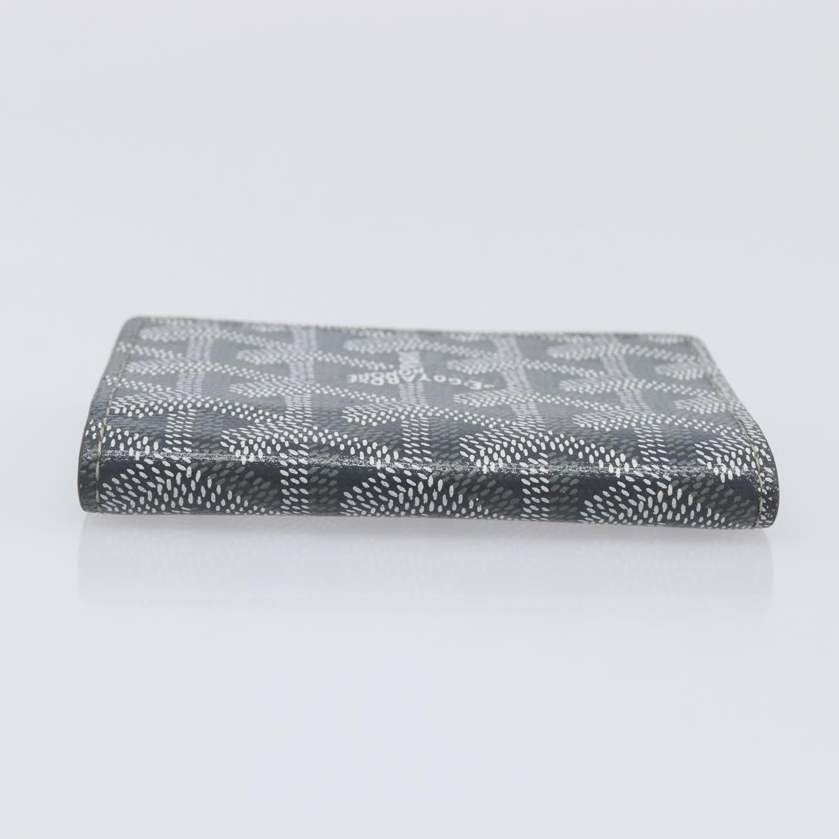 Goyard Herringbone Malesherbes Card Case PVC Gray Auth 207647V