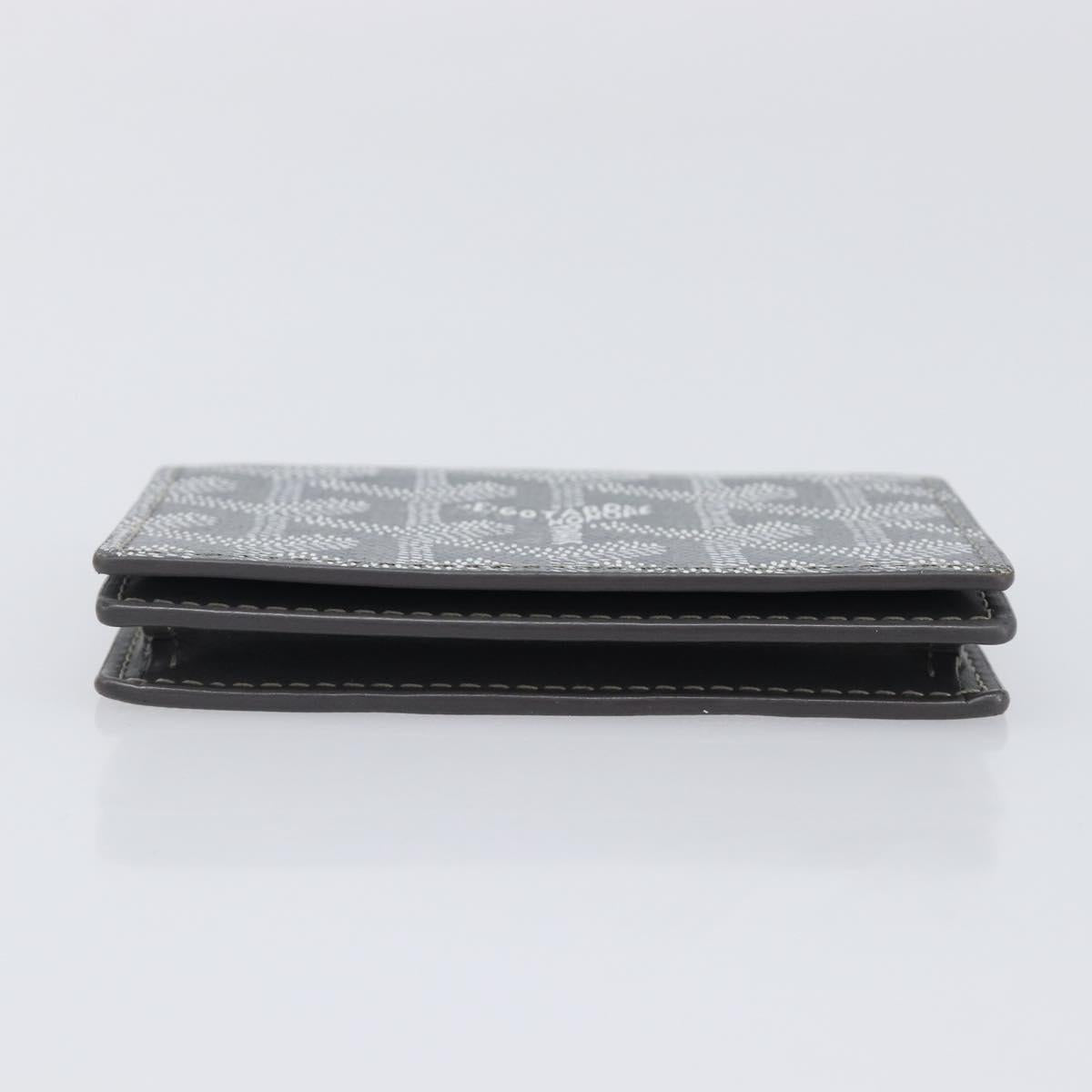 Goyard Herringbone Malesherbes Card Case PVC Gray Auth 207647V