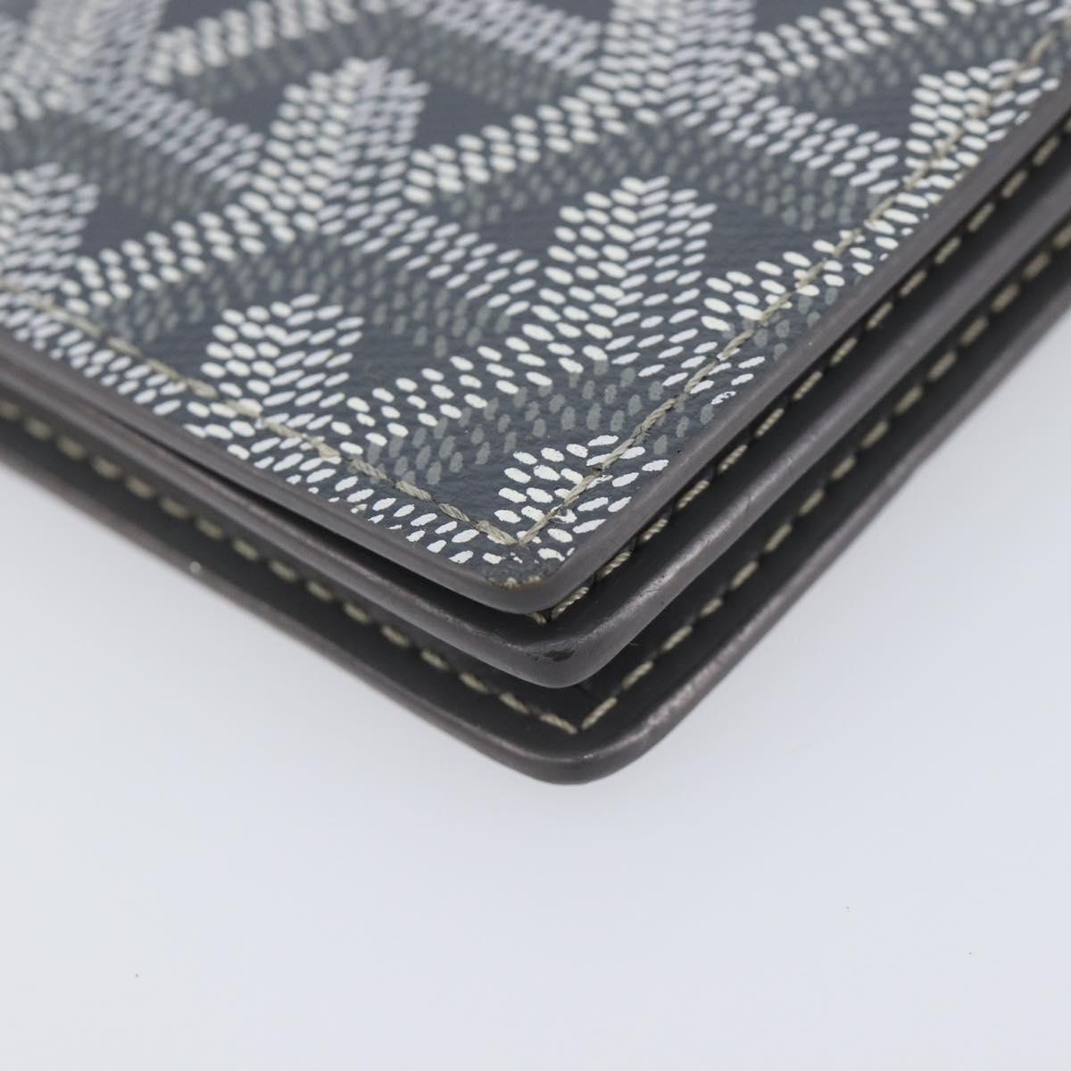 Goyard Herringbone Malesherbes Card Case PVC Gray Auth 207647V