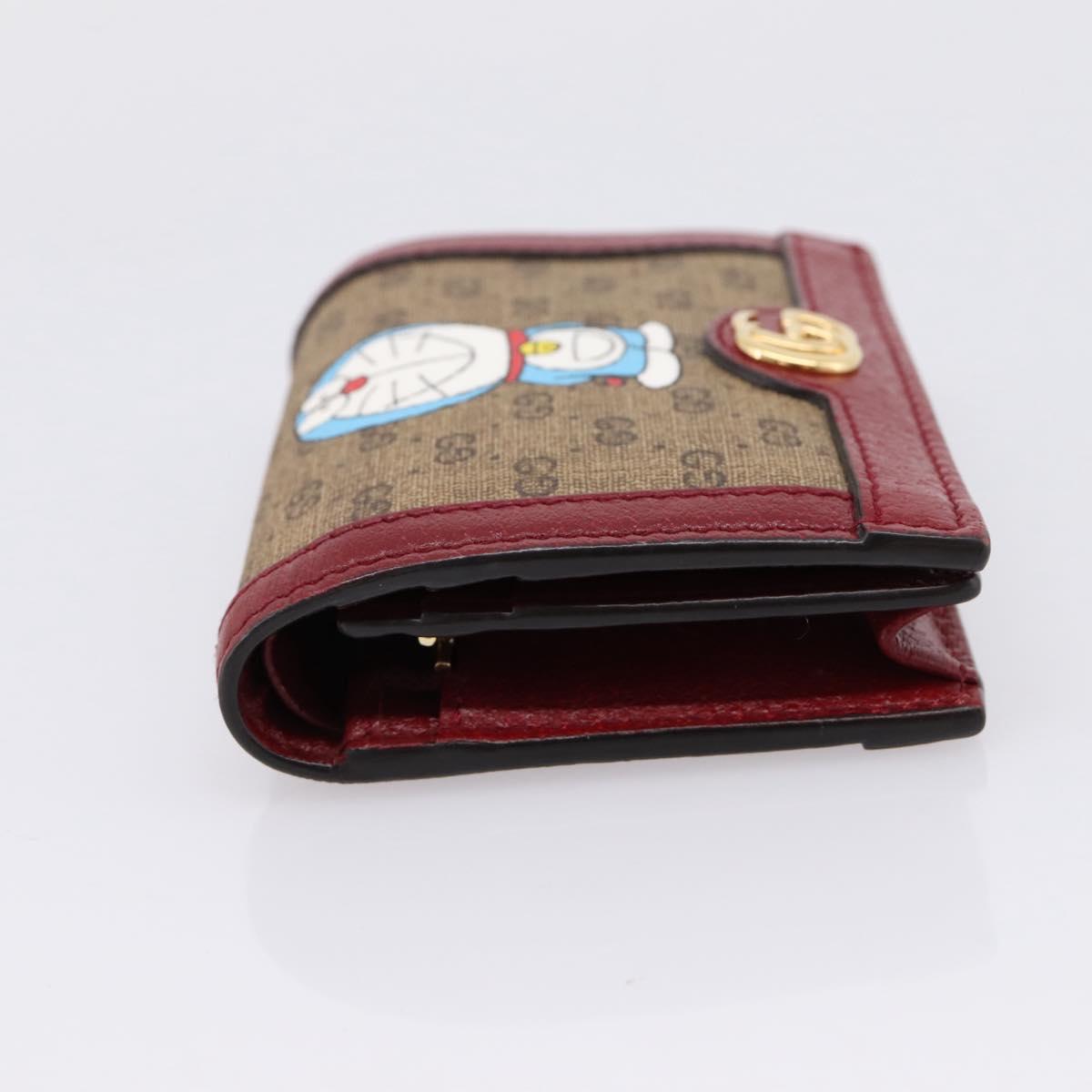 GUCCI Micro GG Supreme Doraemon Compact Wallet PVC Beige 647788 Auth 207649M