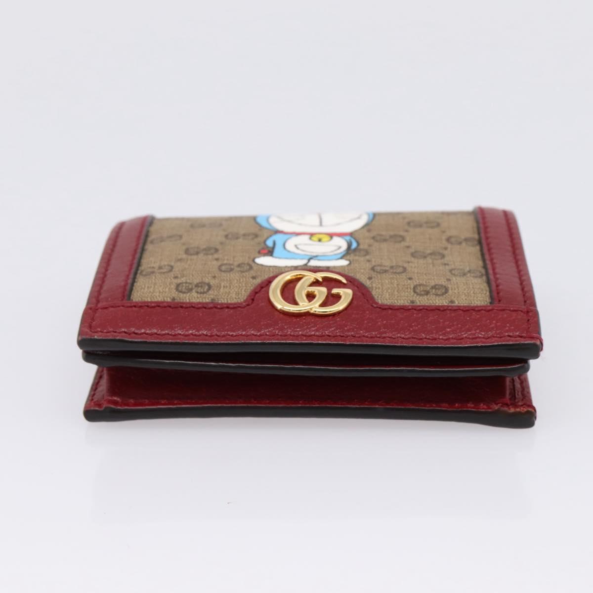 GUCCI Micro GG Supreme Doraemon Compact Wallet PVC Beige 647788 Auth 207649M