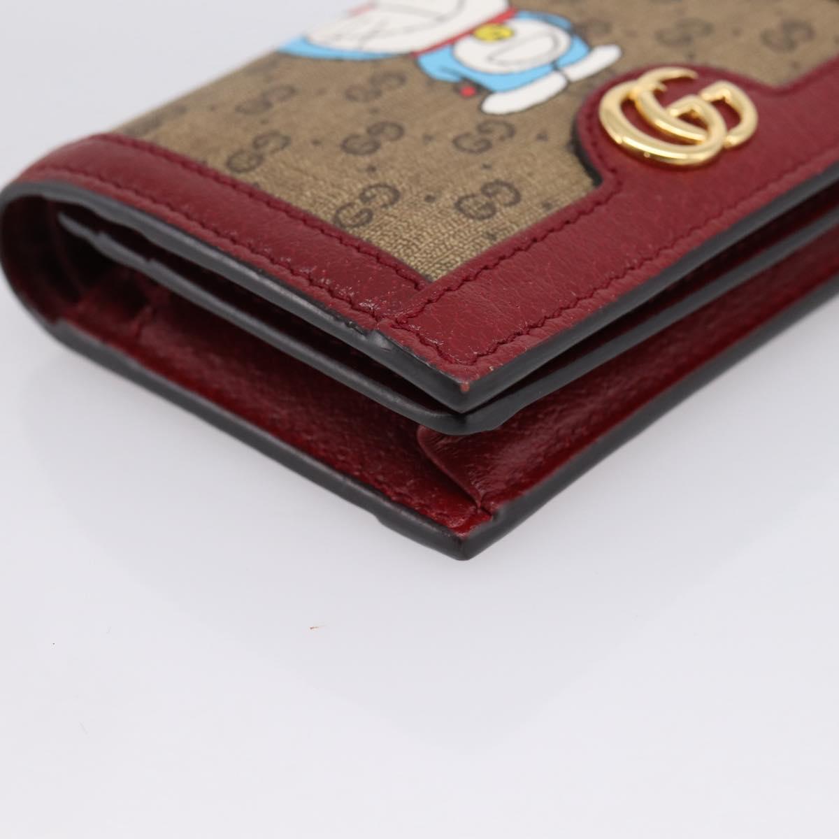 GUCCI Micro GG Supreme Doraemon Compact Wallet PVC Beige 647788 Auth 207649M