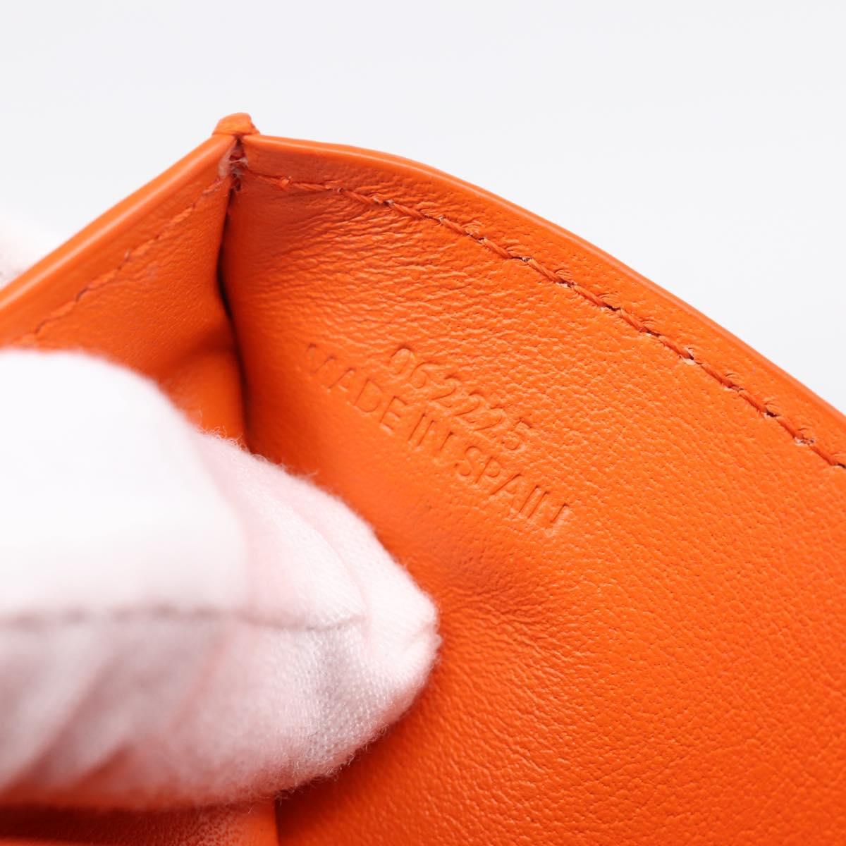 LOEWE Compact Wallet Leather Orange Silver Auth 207651V